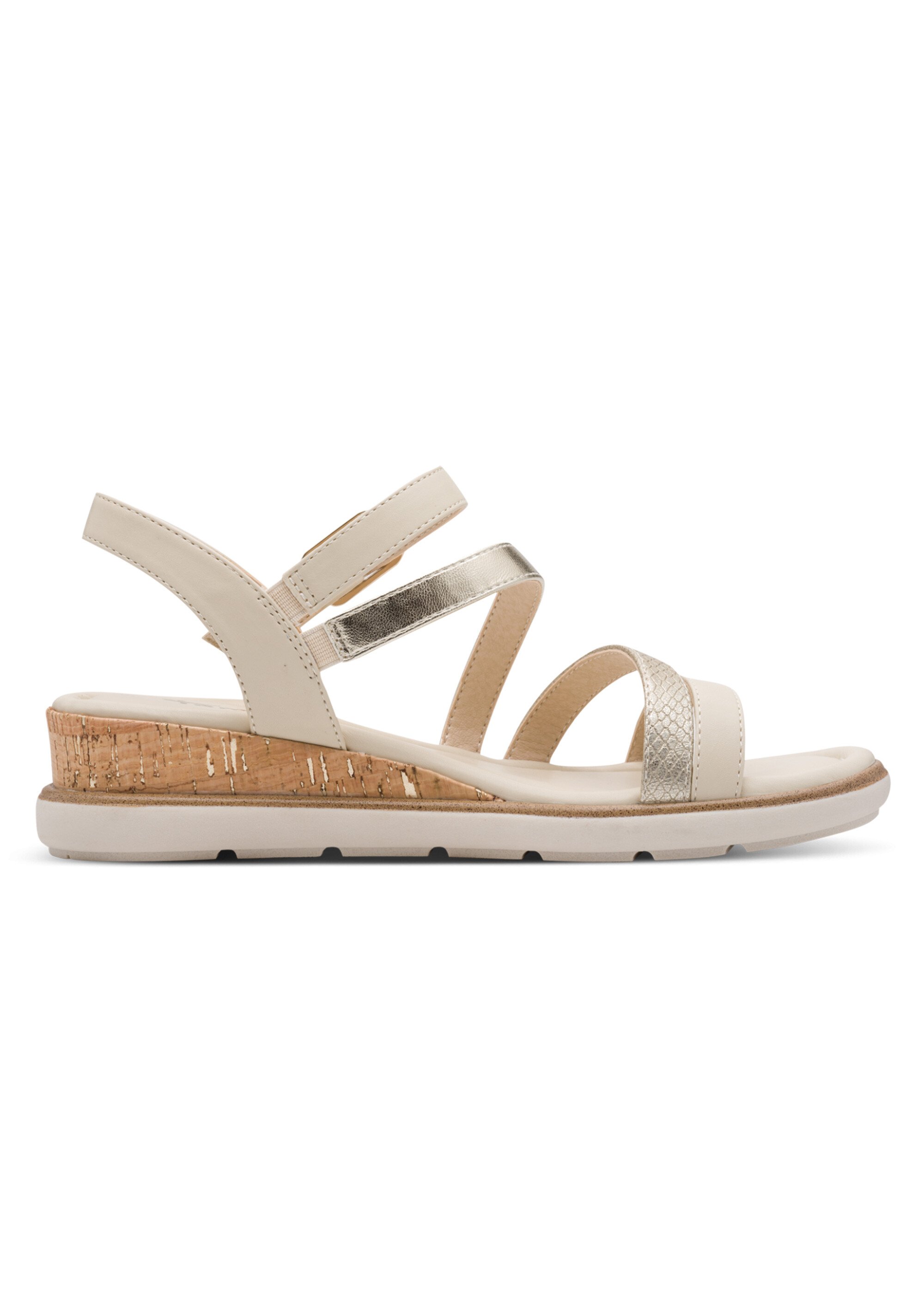 Sandales compensées avec jeux de brides Femme Beige TAM12871346 DR1