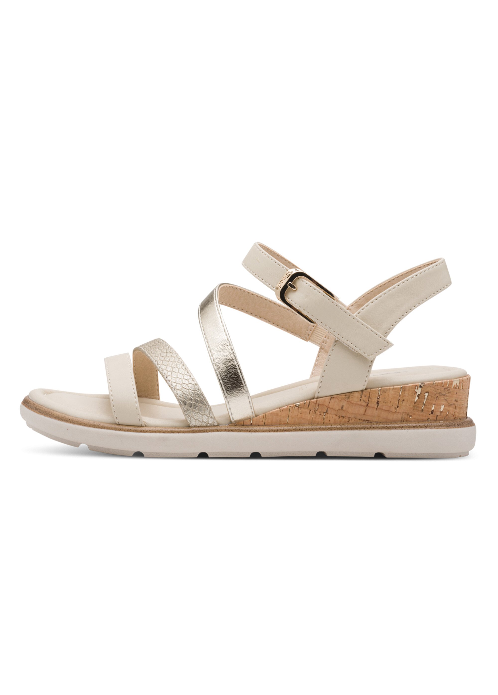 Sandales compensées avec jeux de brides Femme Beige TAM12871346 GA1