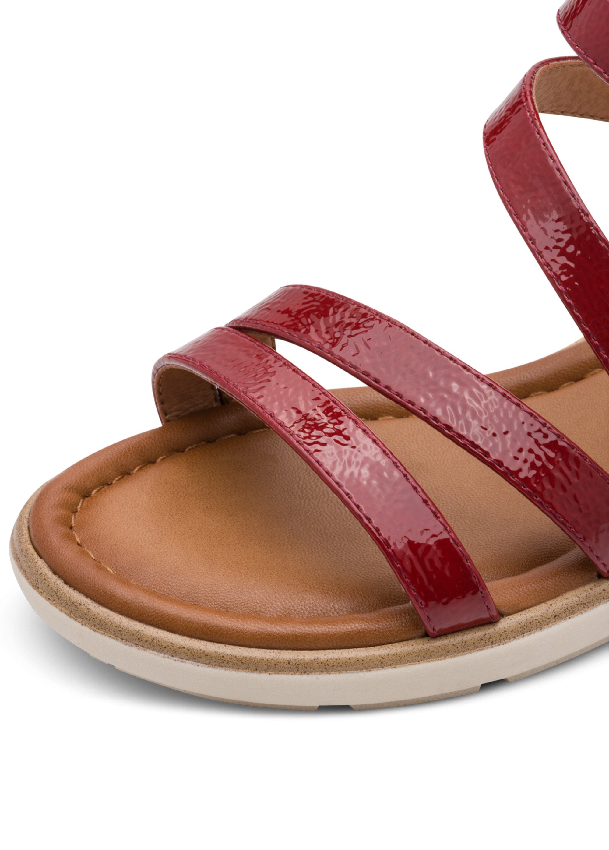 Sandales compensées avec jeux de brides Femme Rouge TAM12871346 DE1