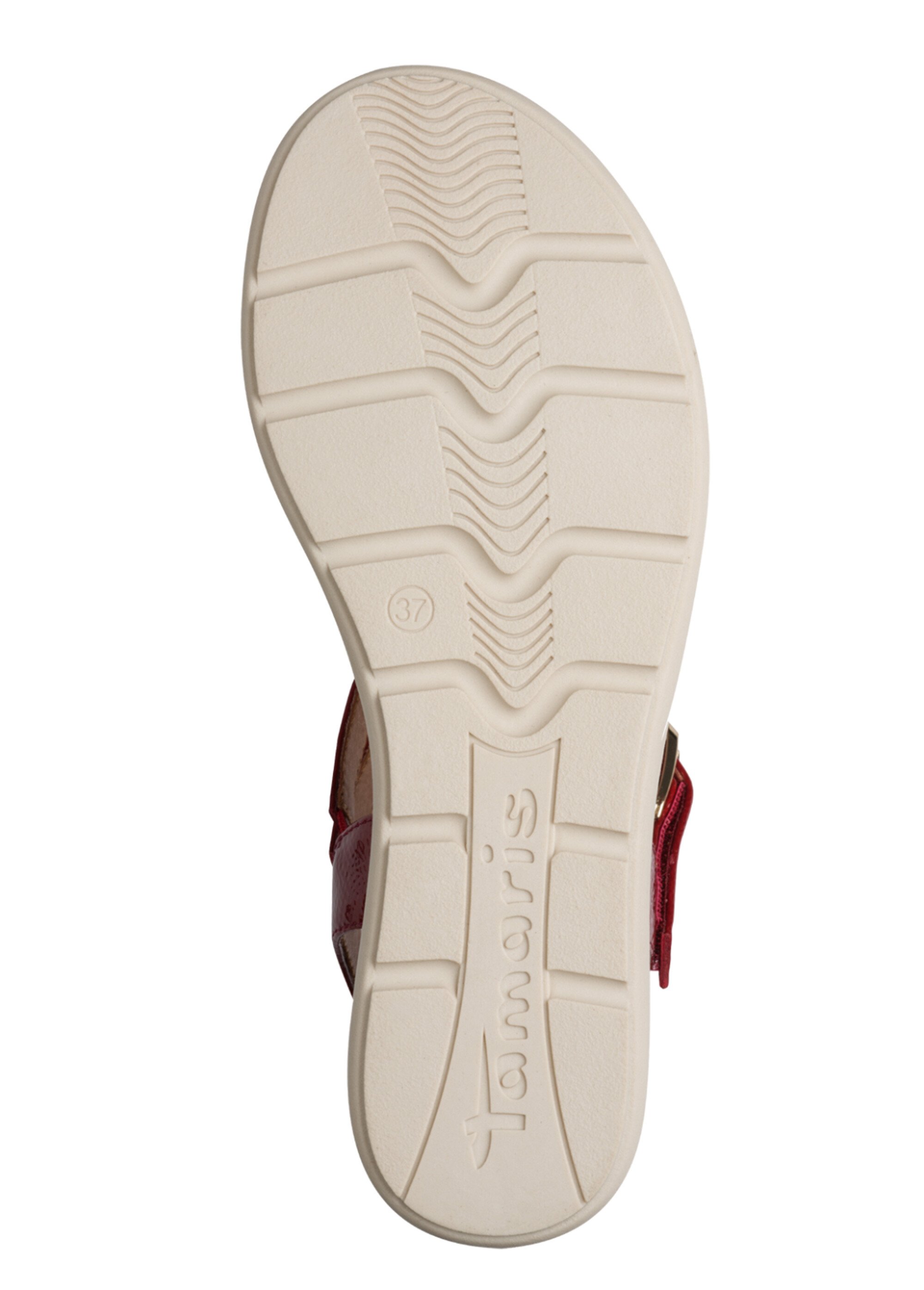 Sandales compensées avec jeux de brides Femme Rouge TAM12871346 UN1