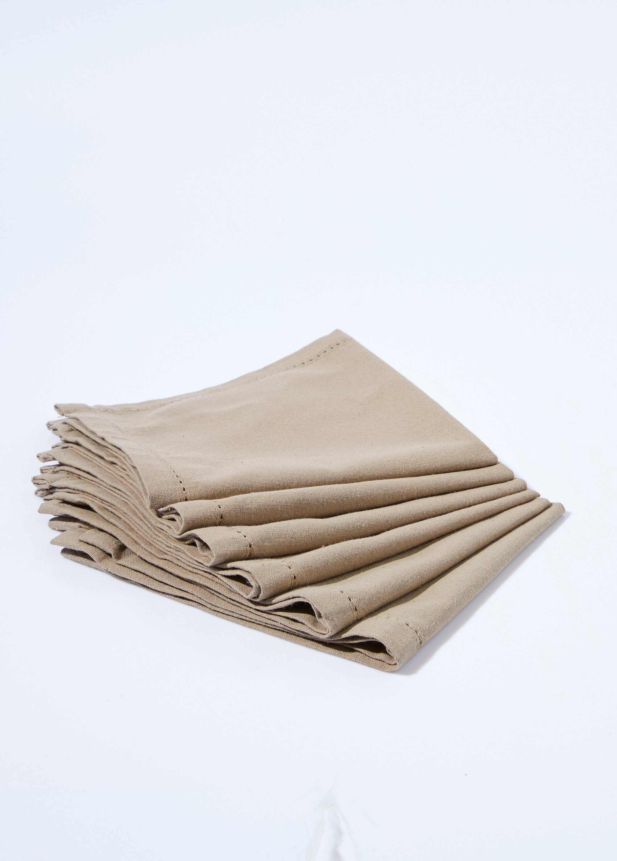 Serviettes de table carrées en coton Marron COTZA132847 FA1