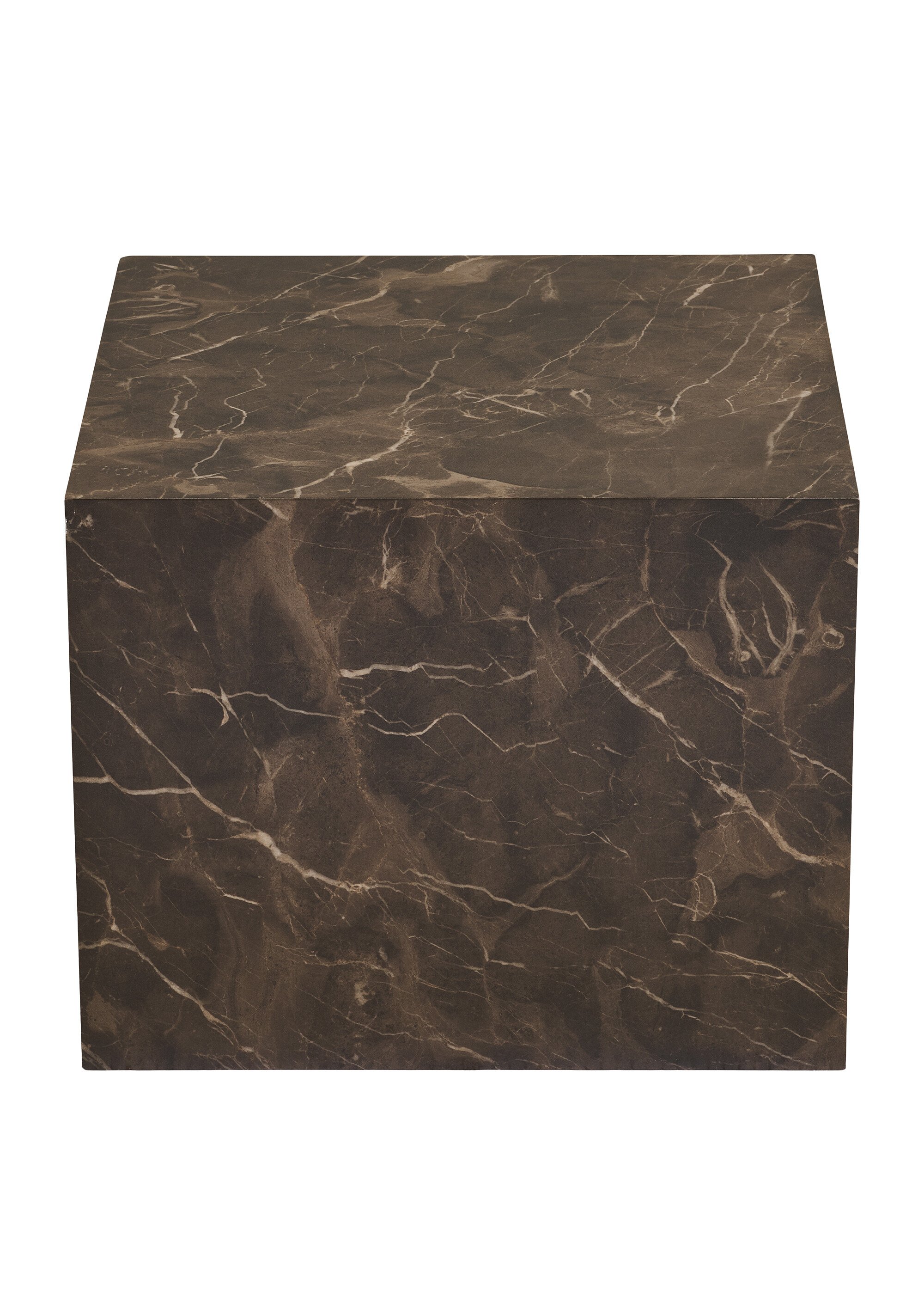 Set tables basses carrées, aspect marbre MARRON HN-2102065 DE2