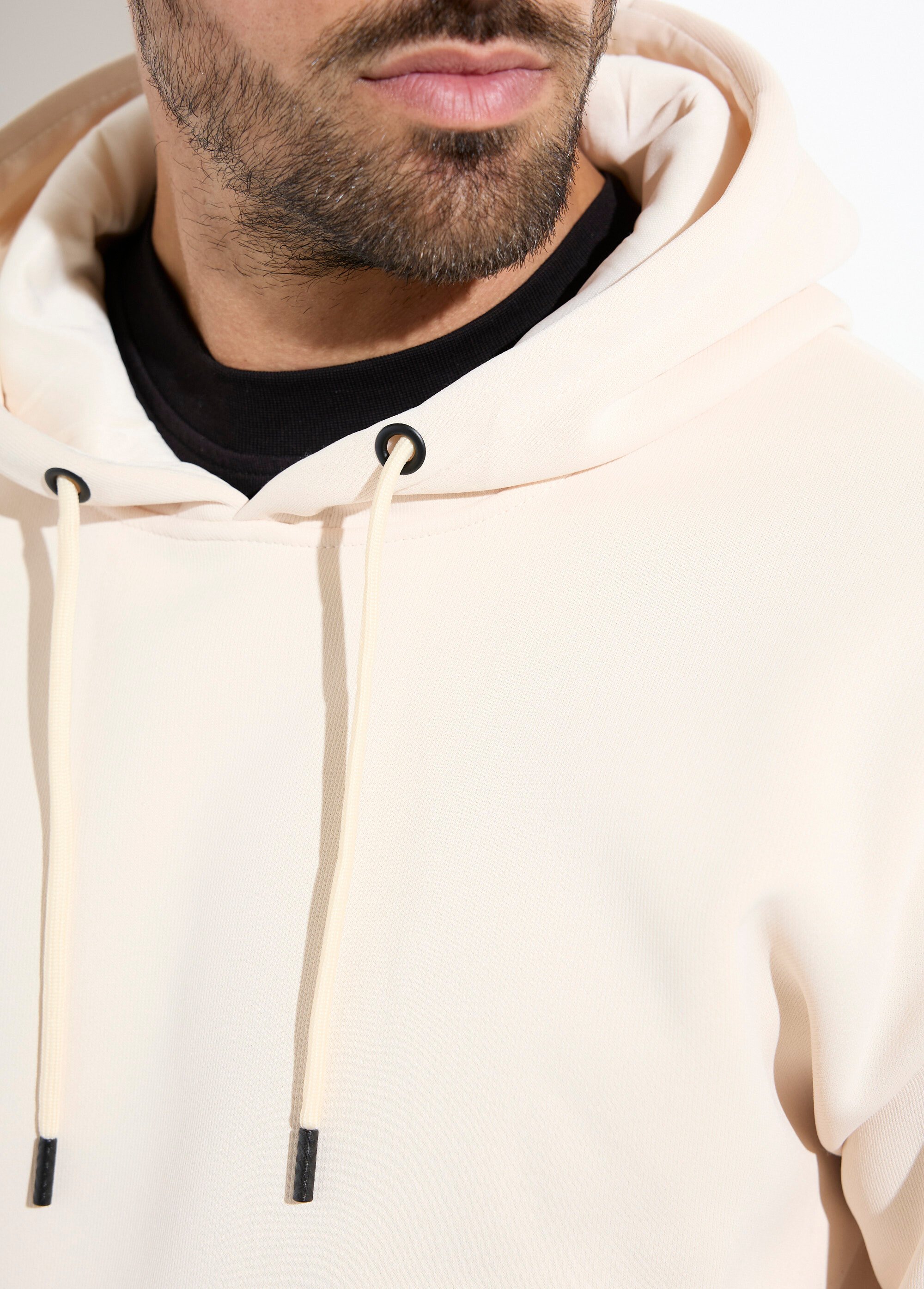 Sweat tendance capuche, poche kangourou Beige MENAH5175MIX DE1