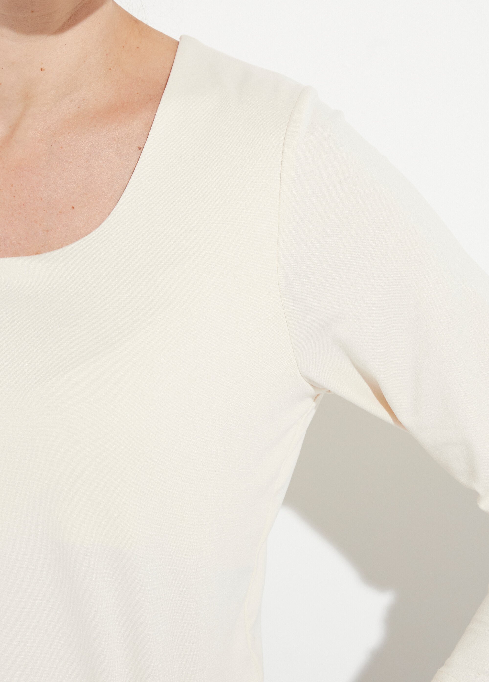 T-shirt col danseuse manches longues Femme Beige COME DE1