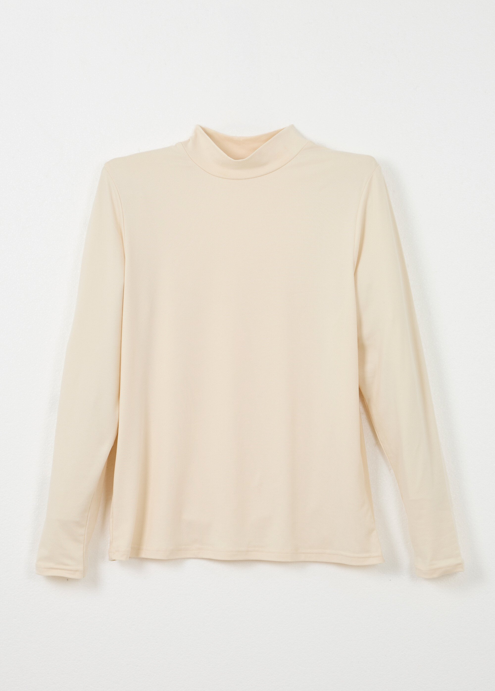 T-shirt doux col montant manches longues Femme Beige CIDALIA AP1