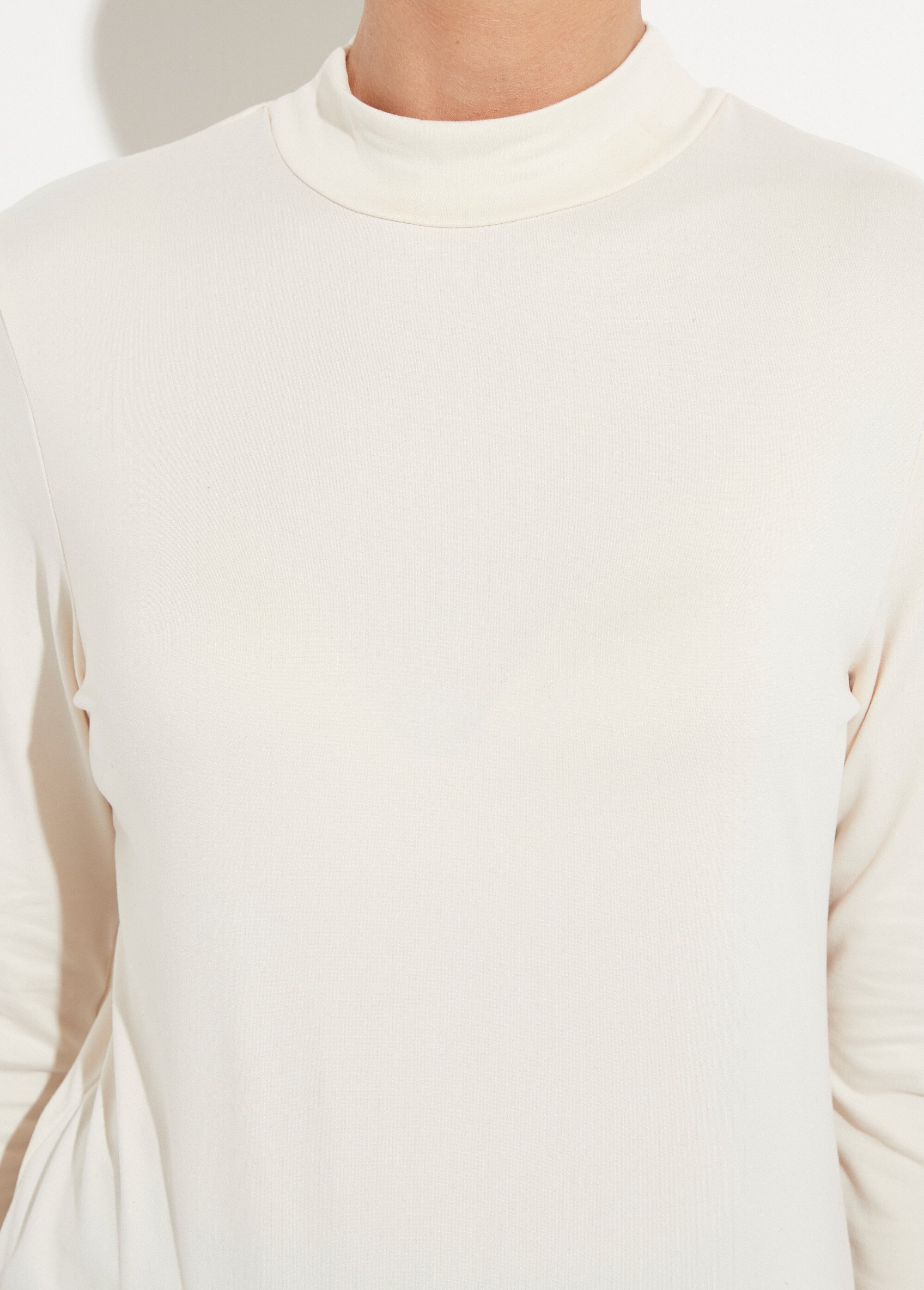 T-shirt doux col montant manches longues Femme Beige CIDALIA DE1