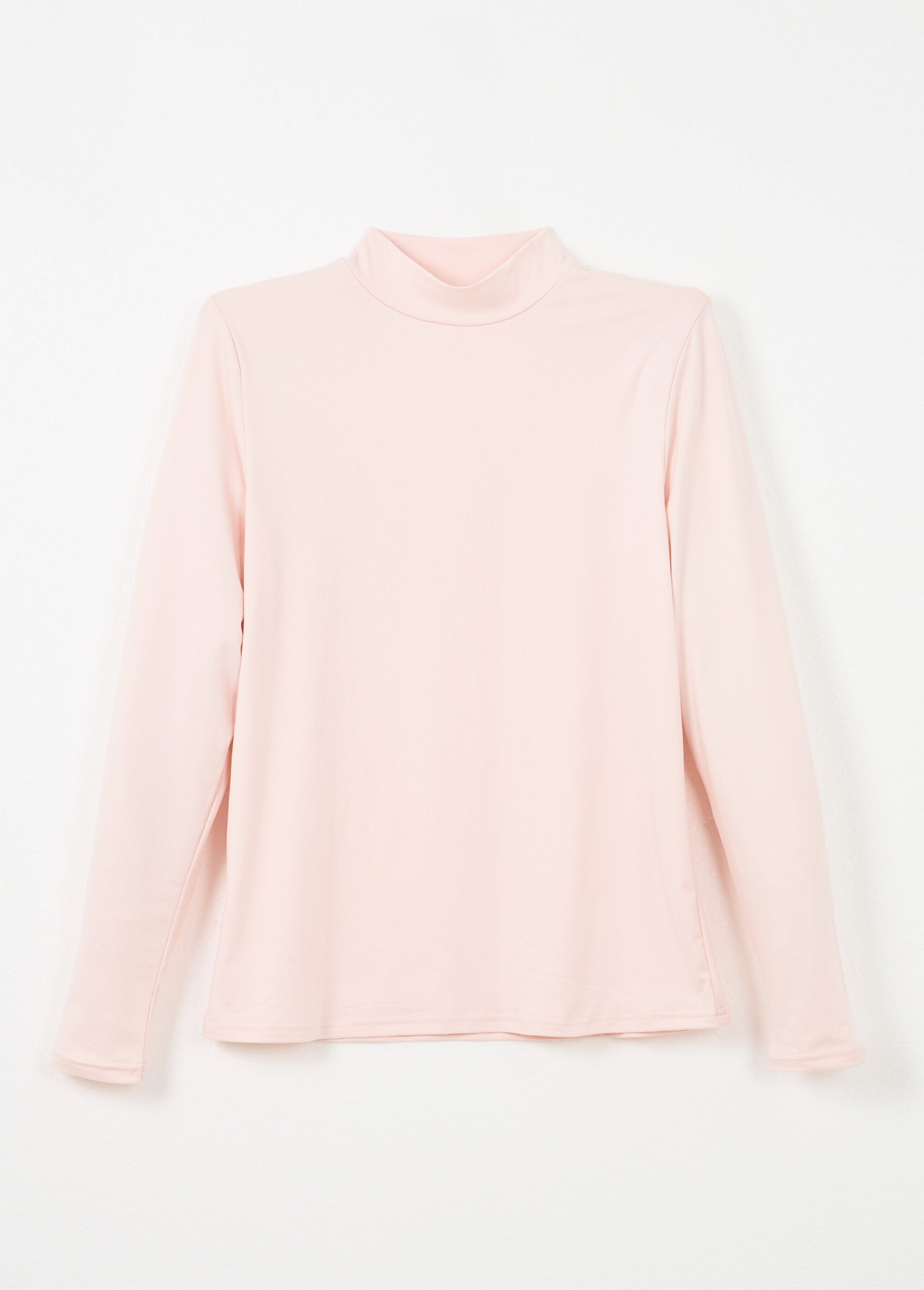 T-shirt doux col montant manches longues Femme Rose CIDALIA AP1