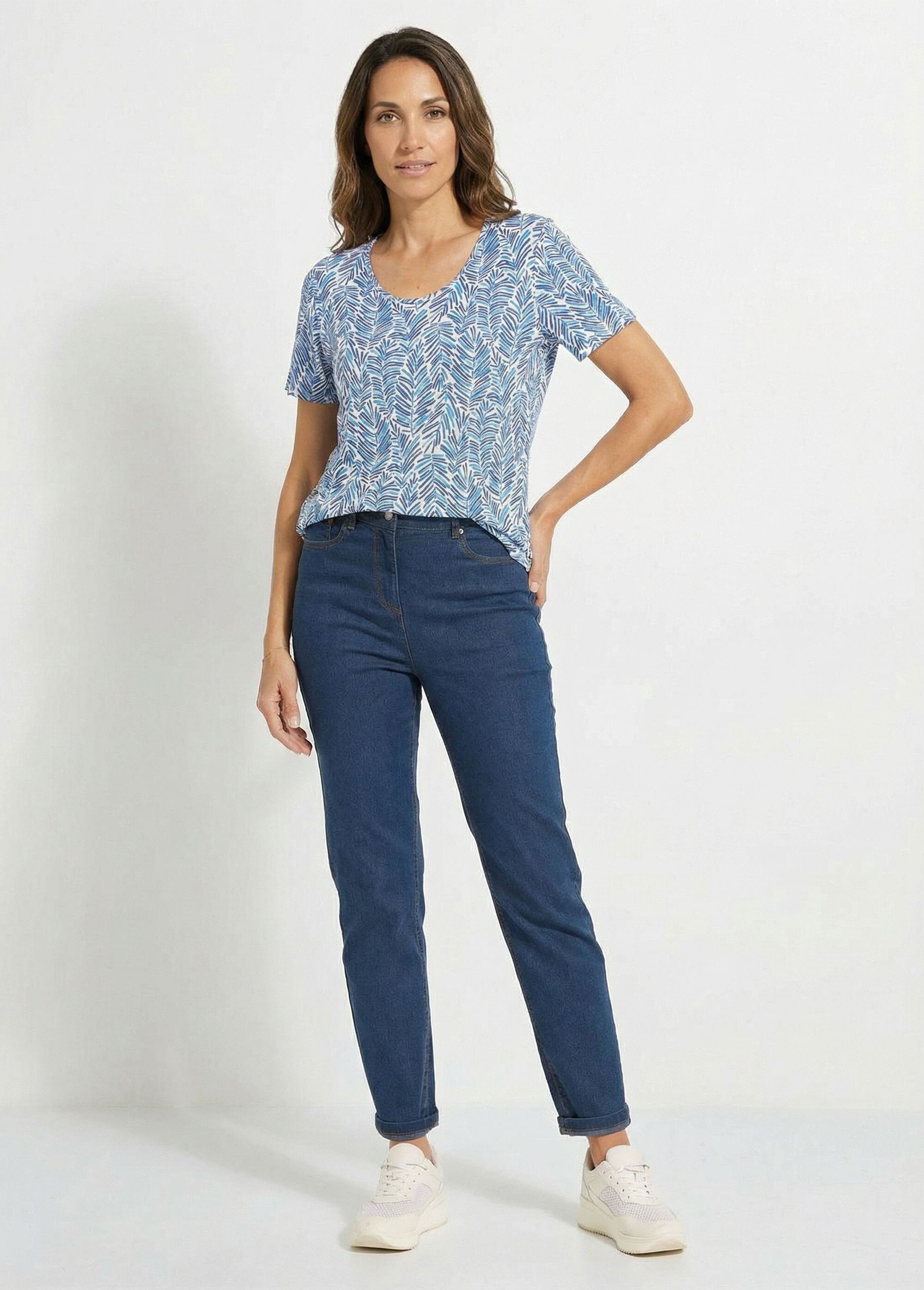 T-shirt manches courtes imprimé graphique Femme Bleu COYA SF1