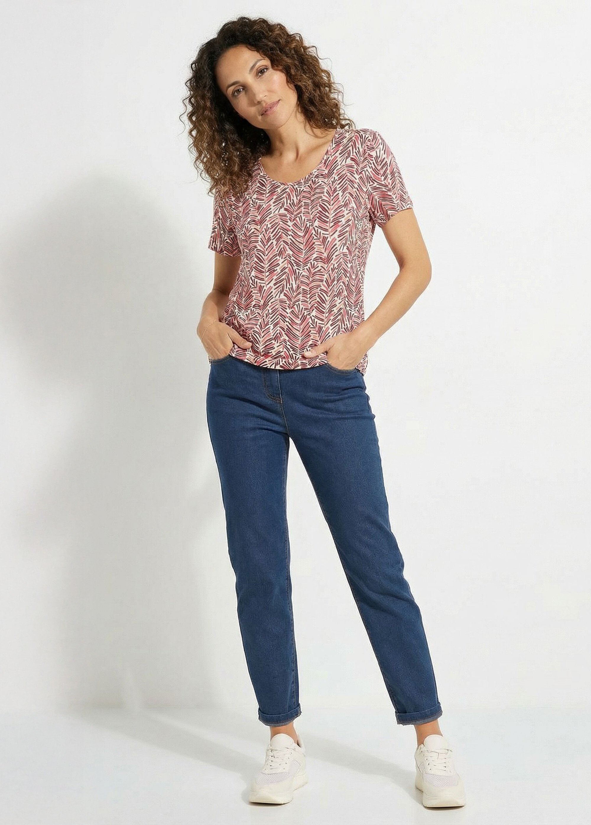 T-shirt manches courtes imprimé graphique Femme Rose COYA SF1