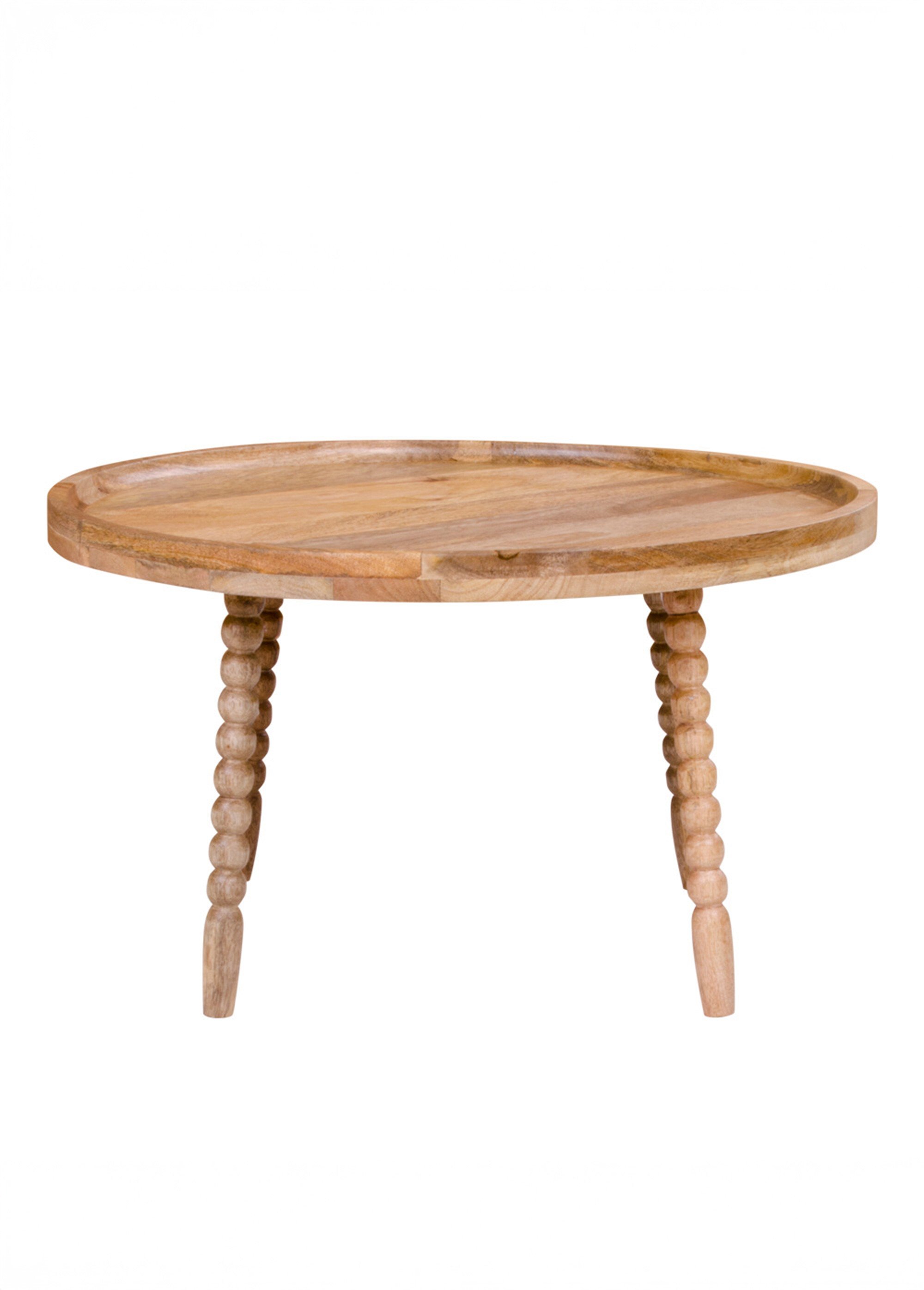 Table basse en manguier, pieds fantaisie BEIGE HN-2101070 DE1