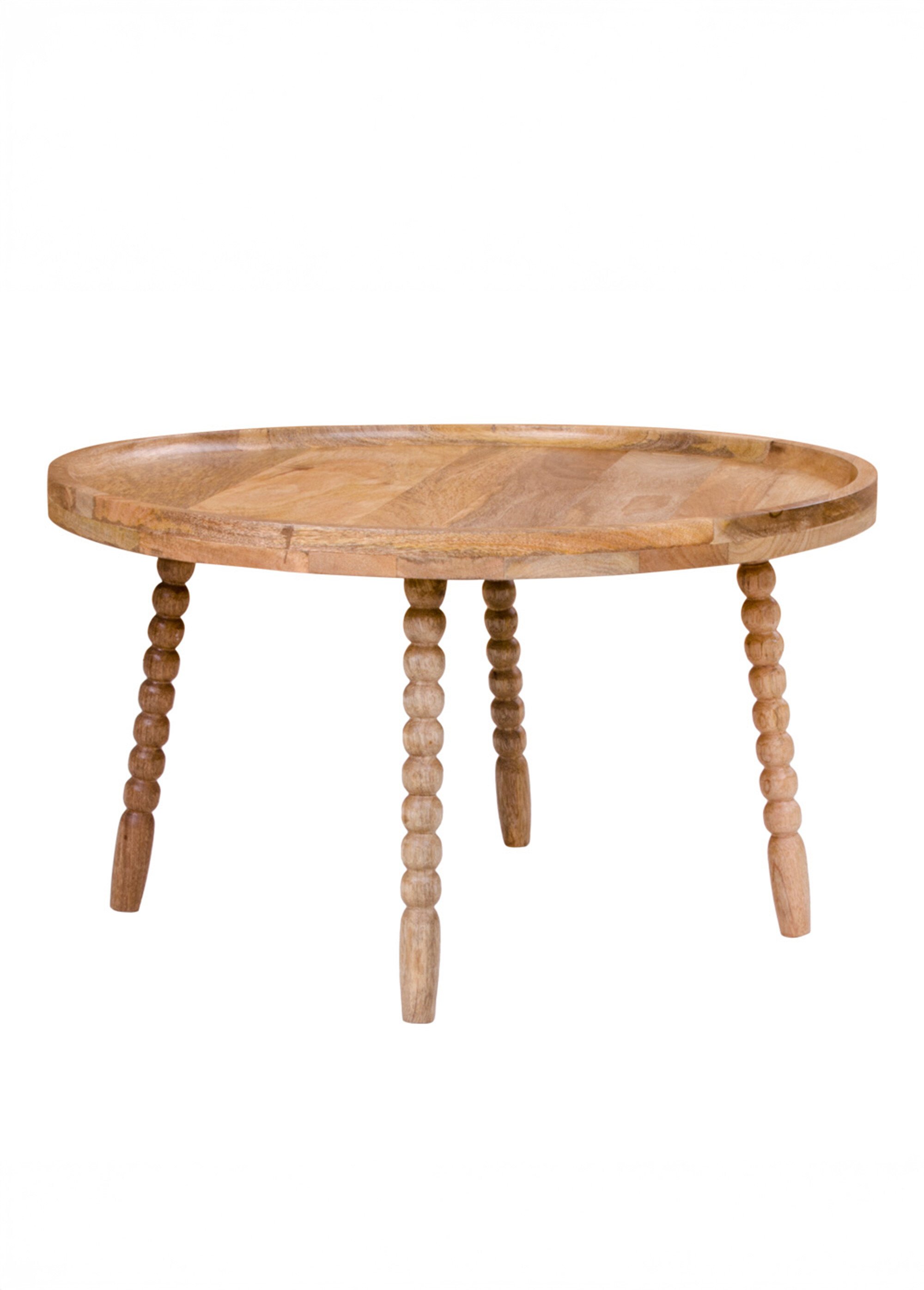 Table basse en manguier, pieds fantaisie BEIGE HN-2101070 FA1