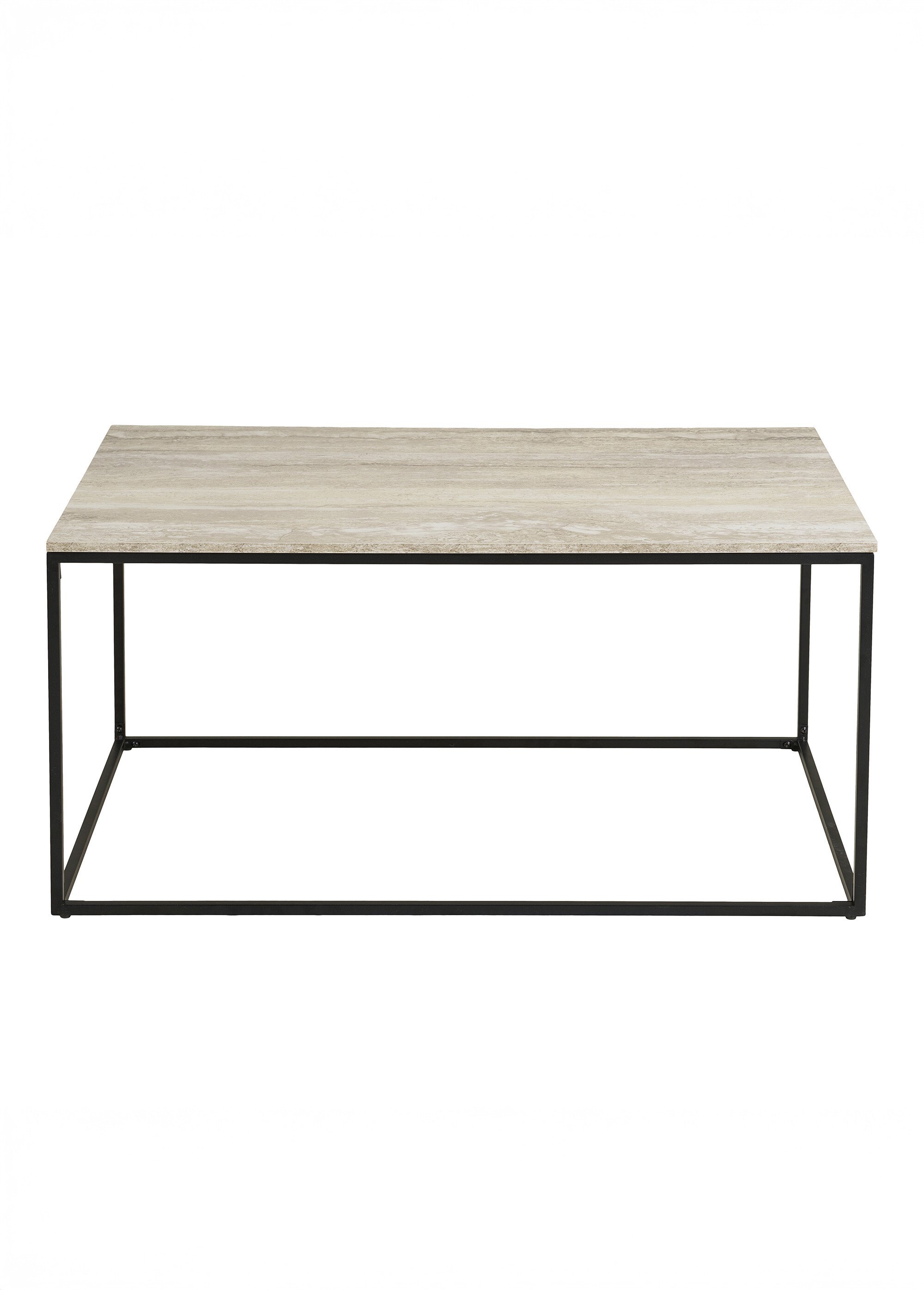 Table basse travertin, structure acier NOIR HN-2101501 DE1