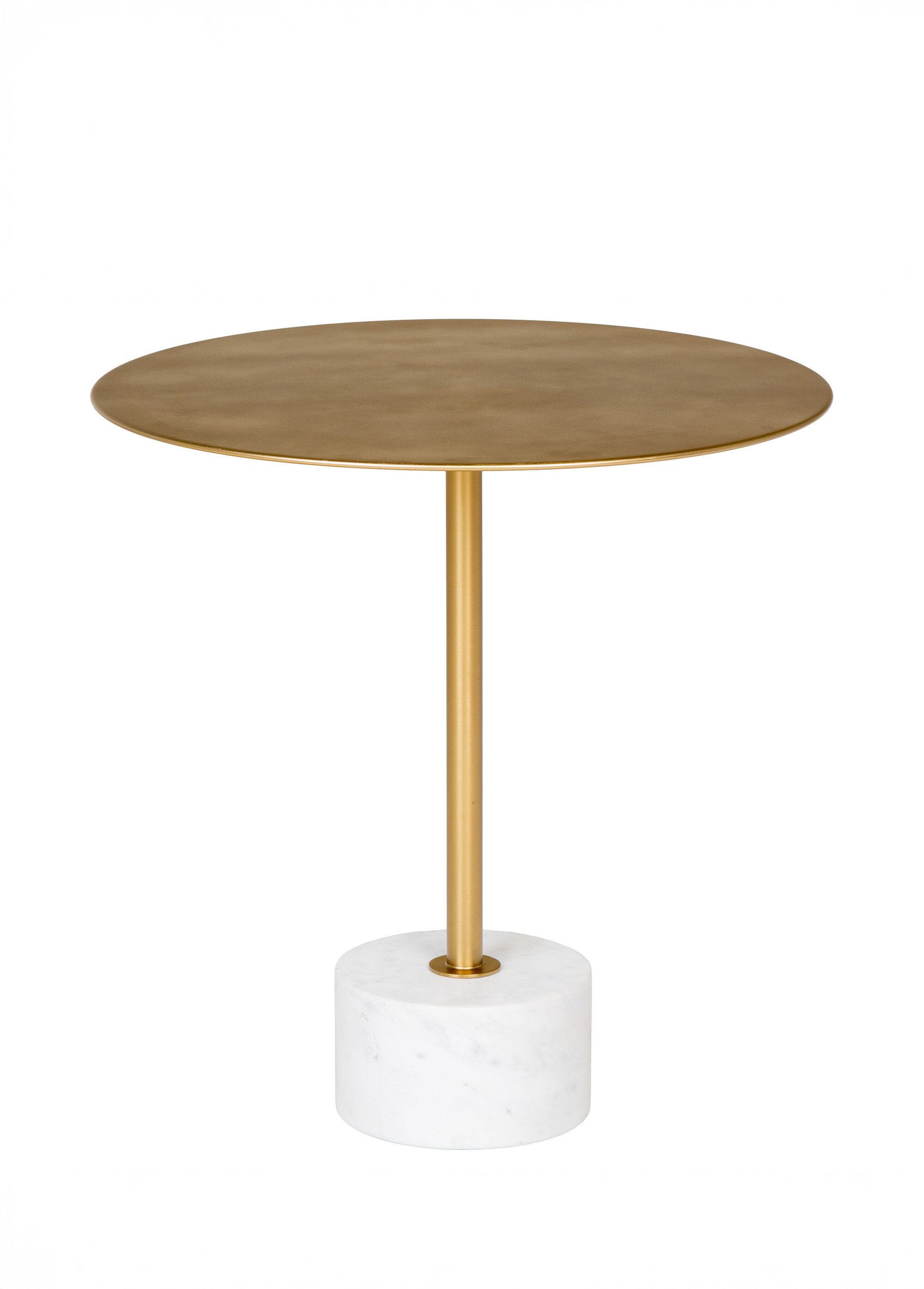 Table d'appoint basse, laiton et marbre BLANC HN-1601000 FA1