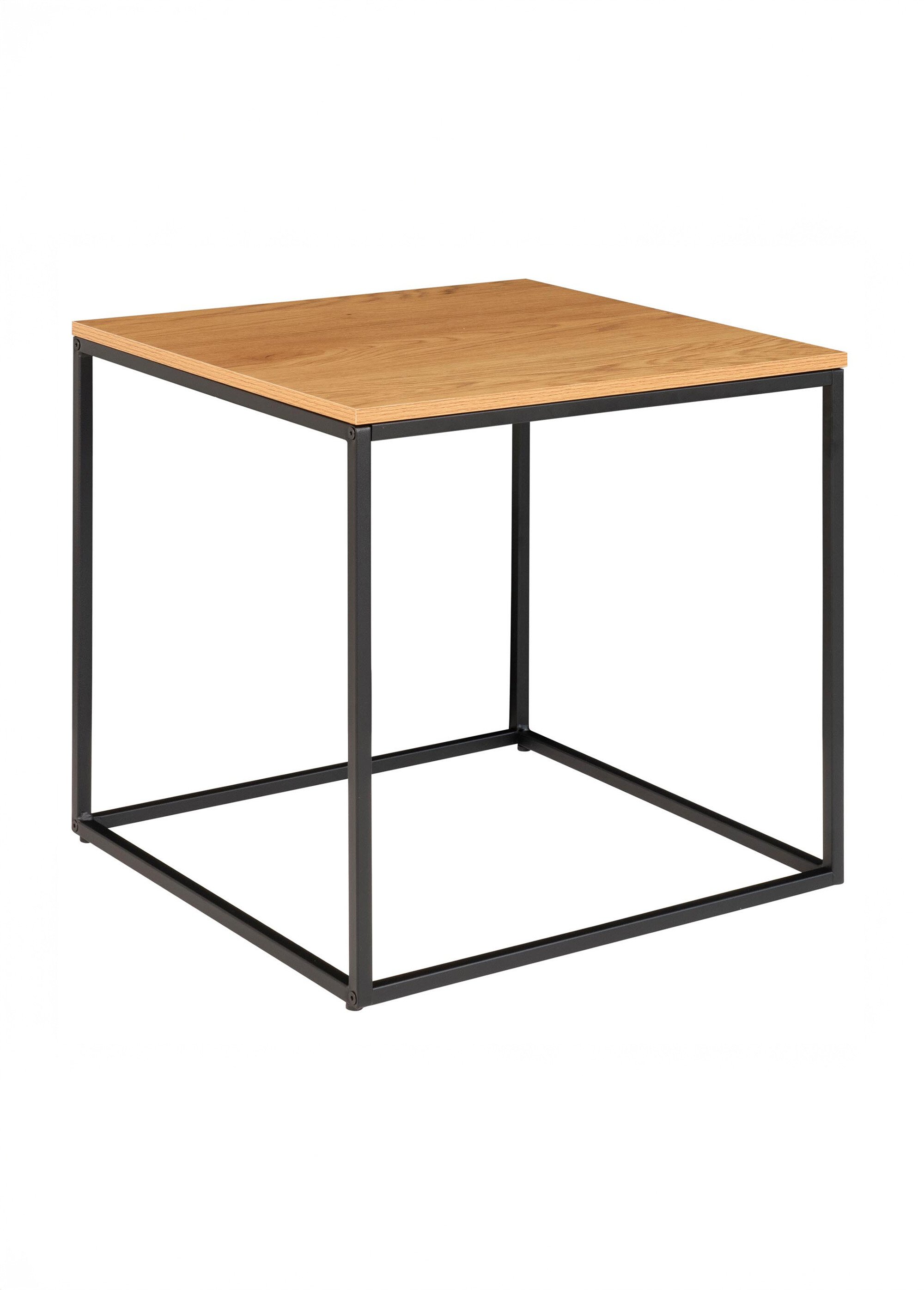 Table d'appoint chêne, structure acier