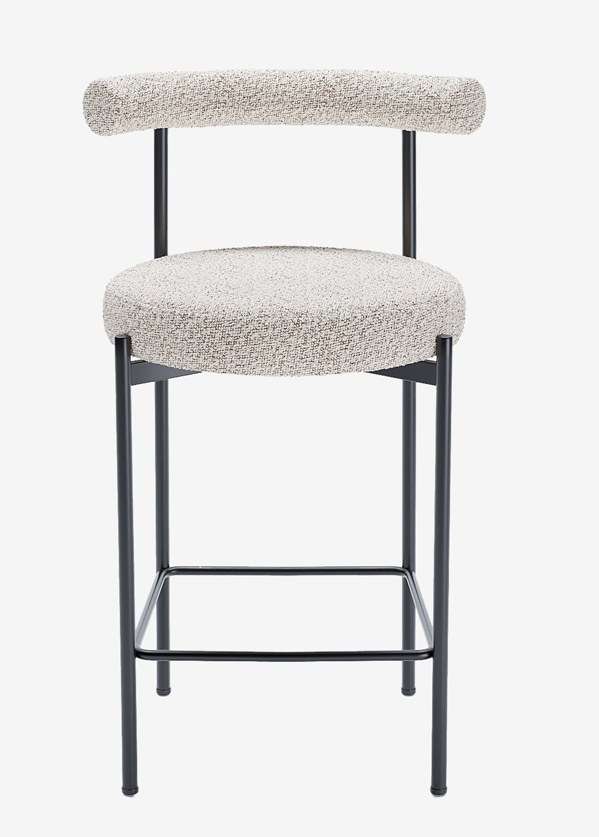 Tabourets de bar, en textile et métal GRIS POT-CHARLOTTE DE1