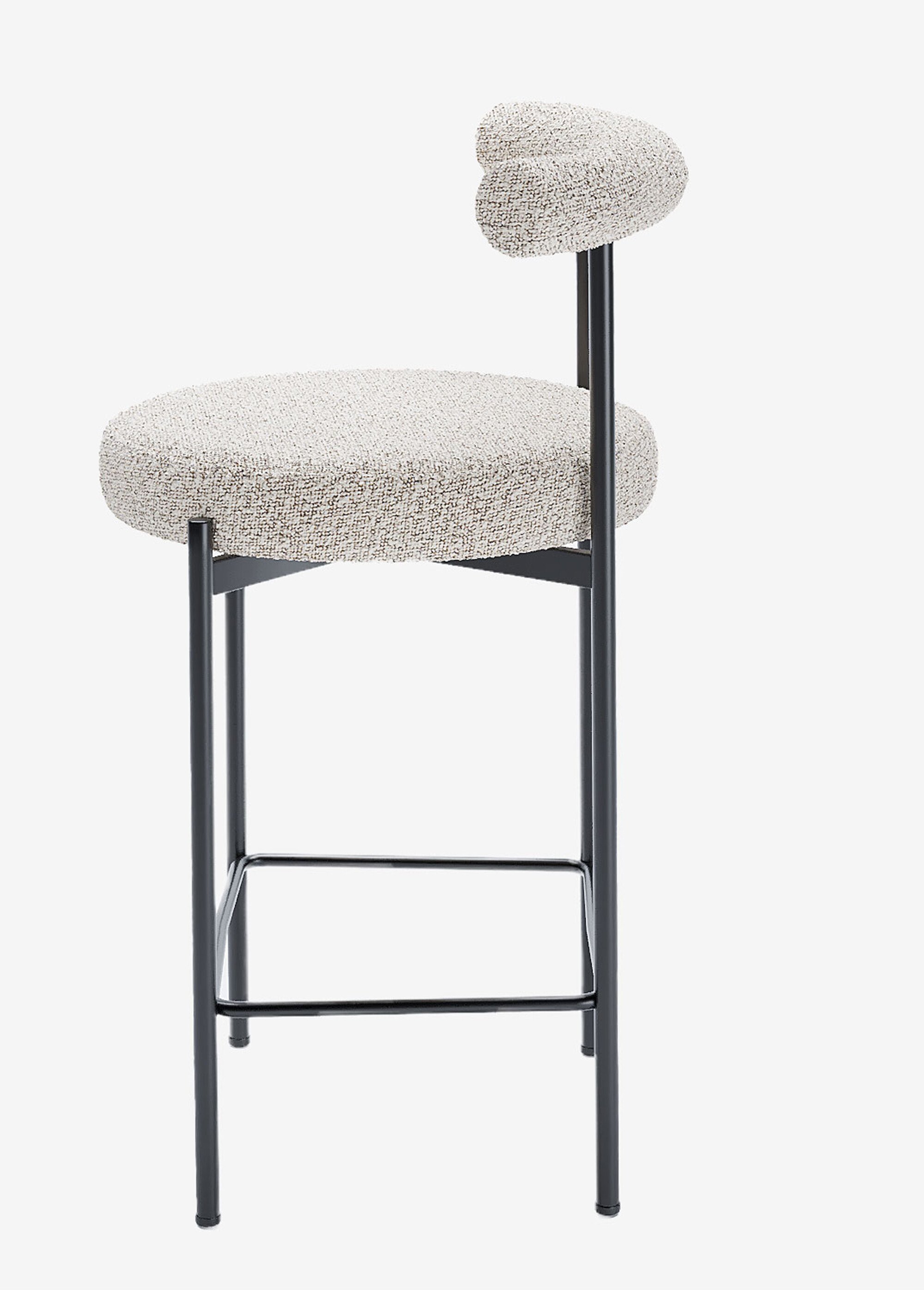Tabourets de bar, en textile et métal GRIS POT-CHARLOTTE GA1