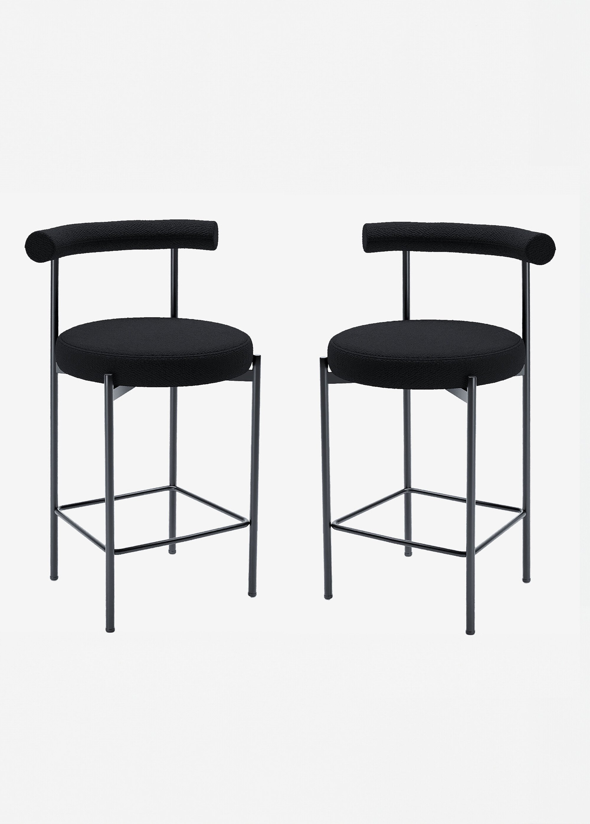 Tabourets de bar, en textile et métal GRIS POT-CHARLOTTE FA1