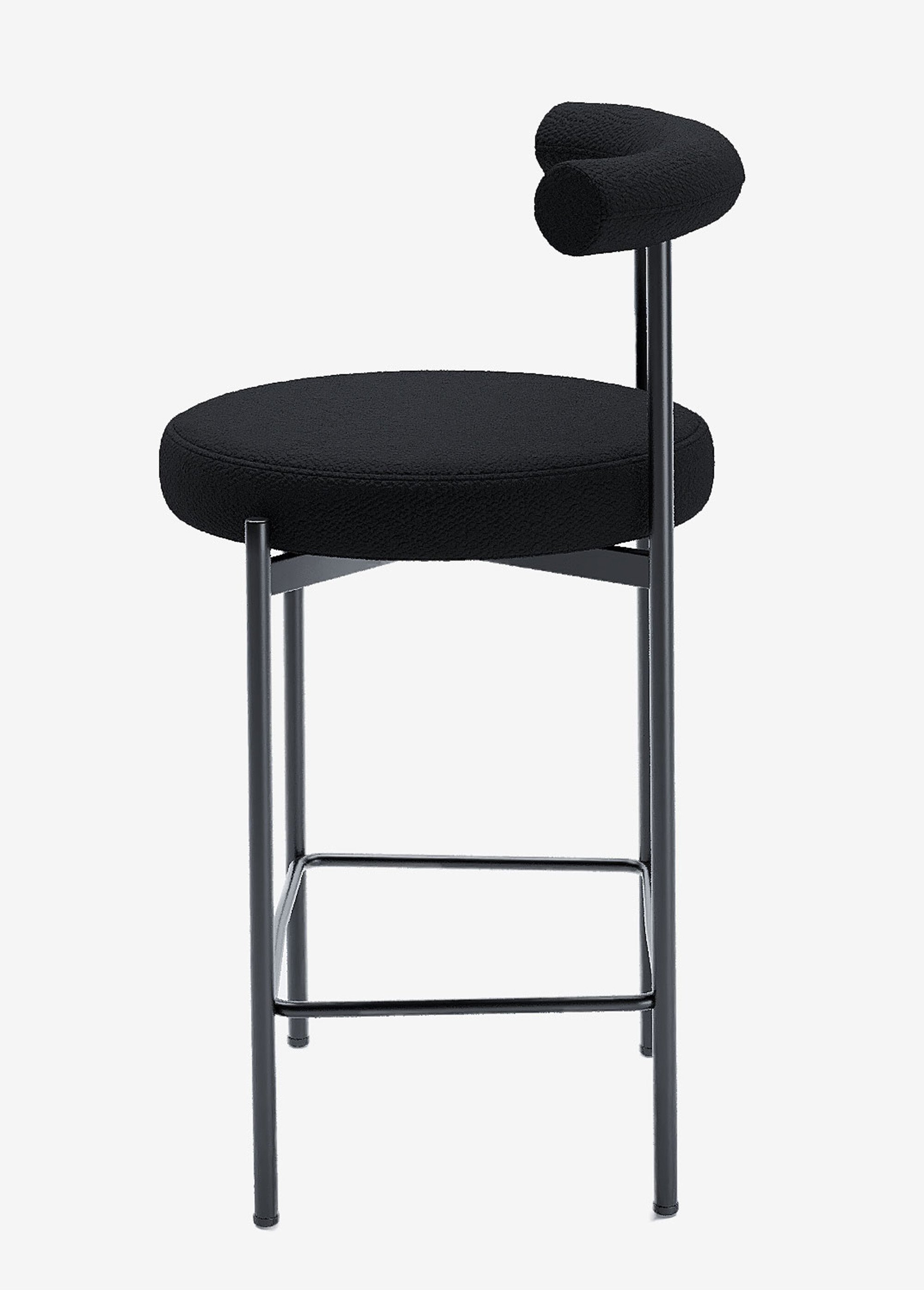 Tabourets de bar, en textile et métal GRIS POT-CHARLOTTE GA1