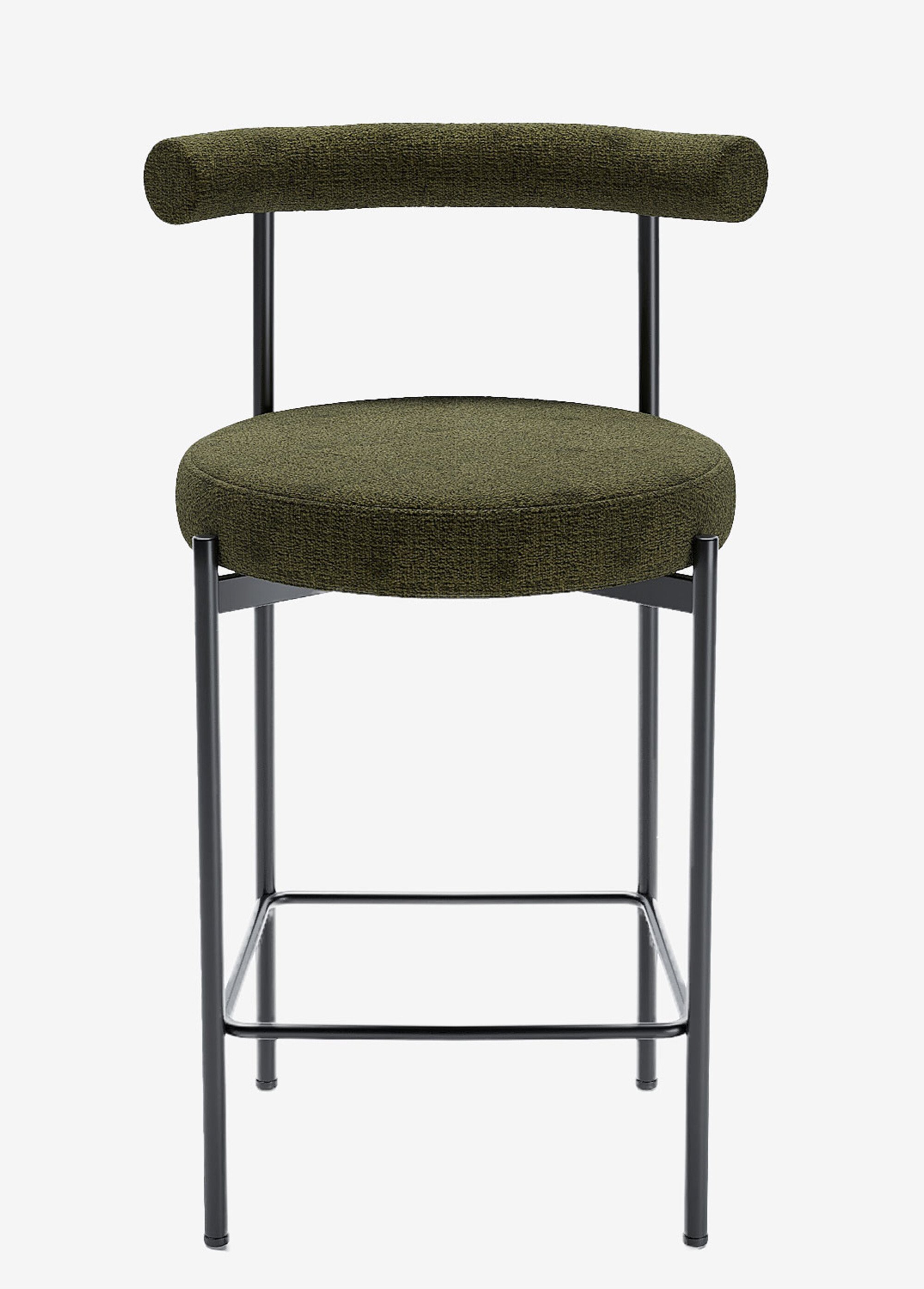Tabourets de bar, en textile et métal VERT POT-CHARLOTTE DE1
