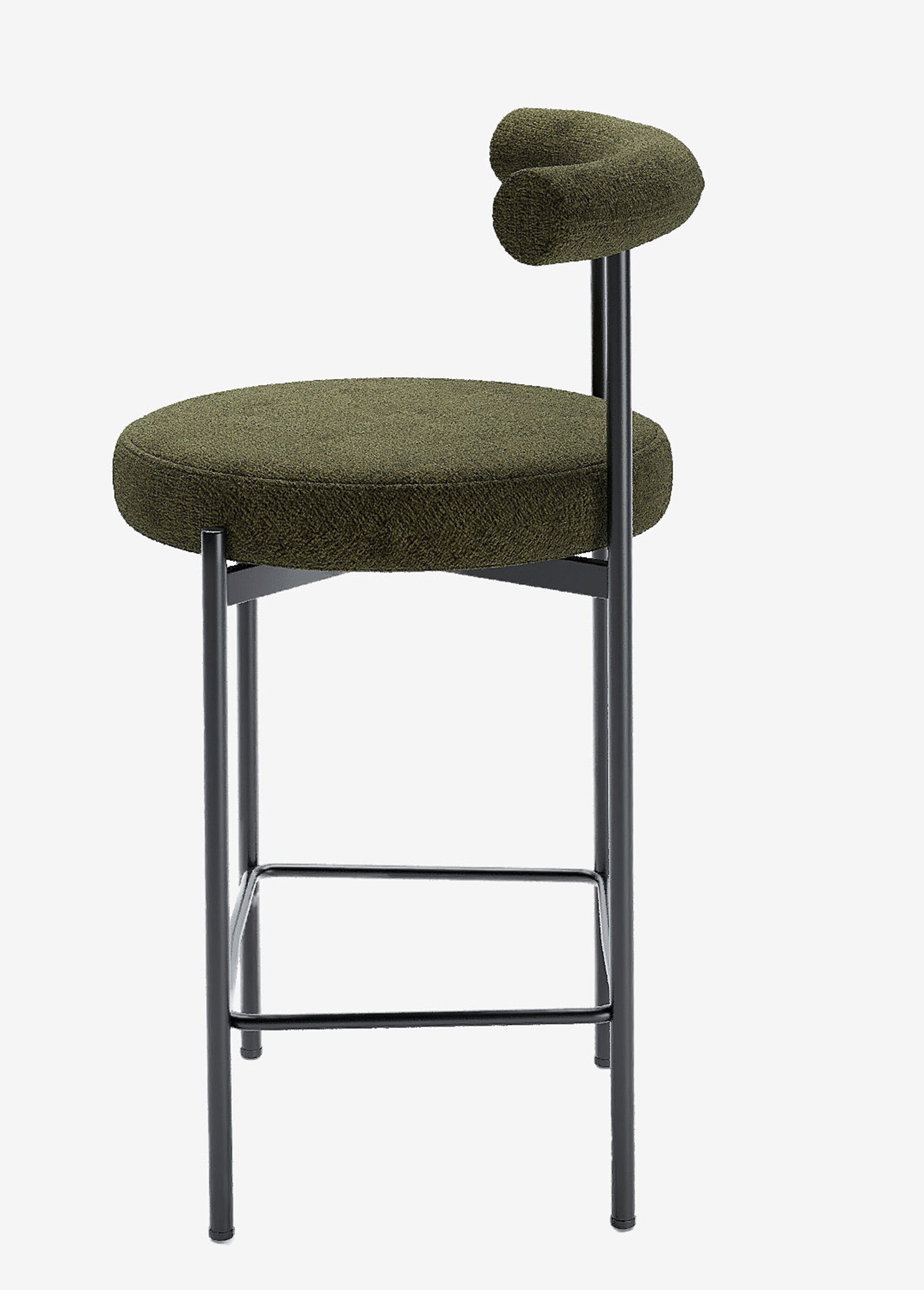 Tabourets de bar, en textile et métal VERT POT-CHARLOTTE GA1