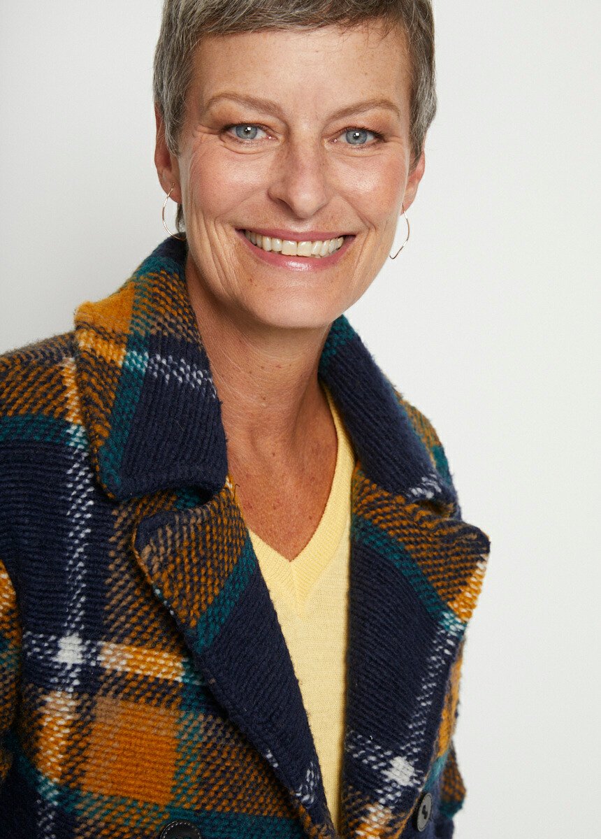 Veste manteau col tailleur tissu carreaux