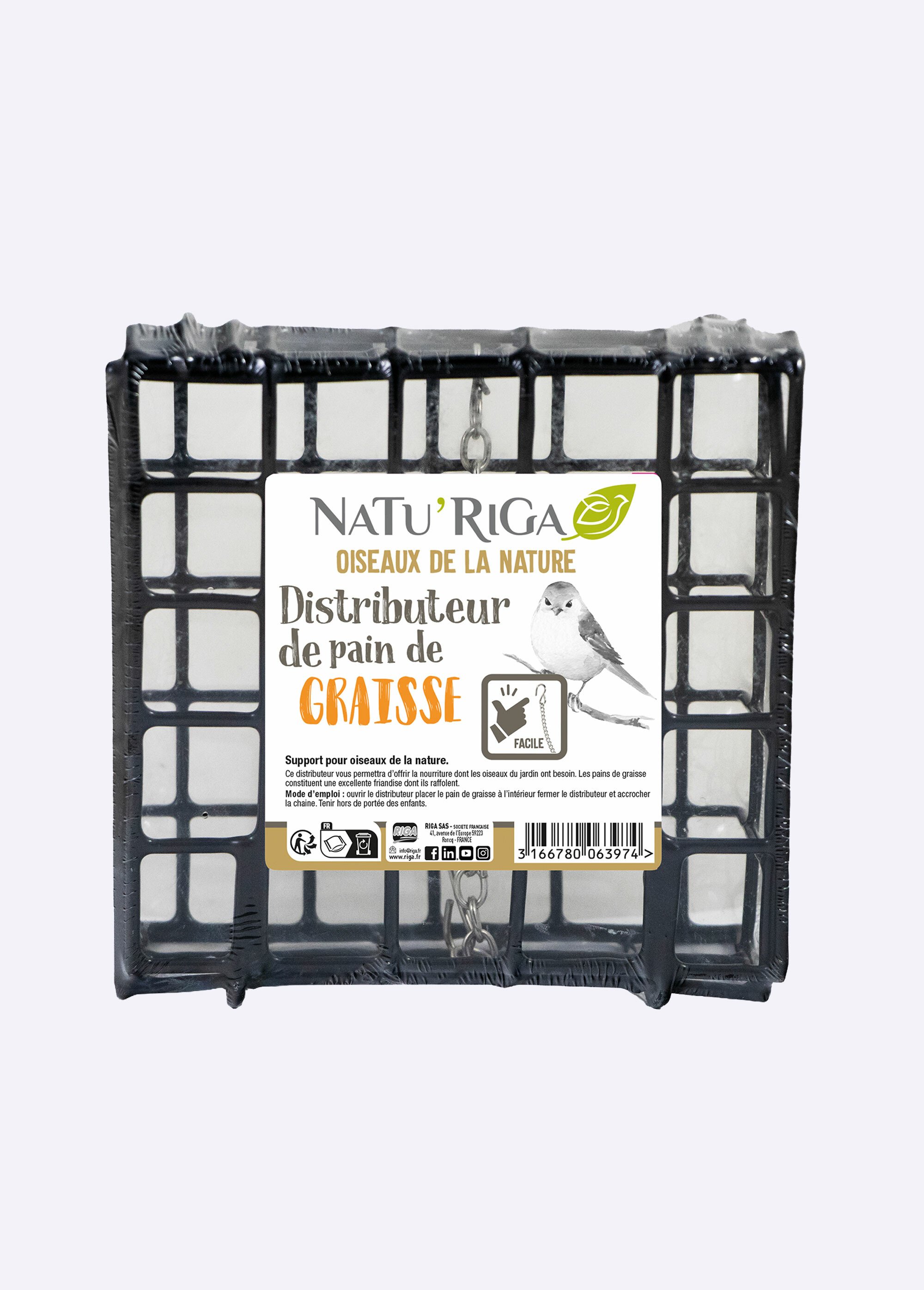 Distributeur pain de graisse, oiseaux NOIR RIG-00006397EL FA1