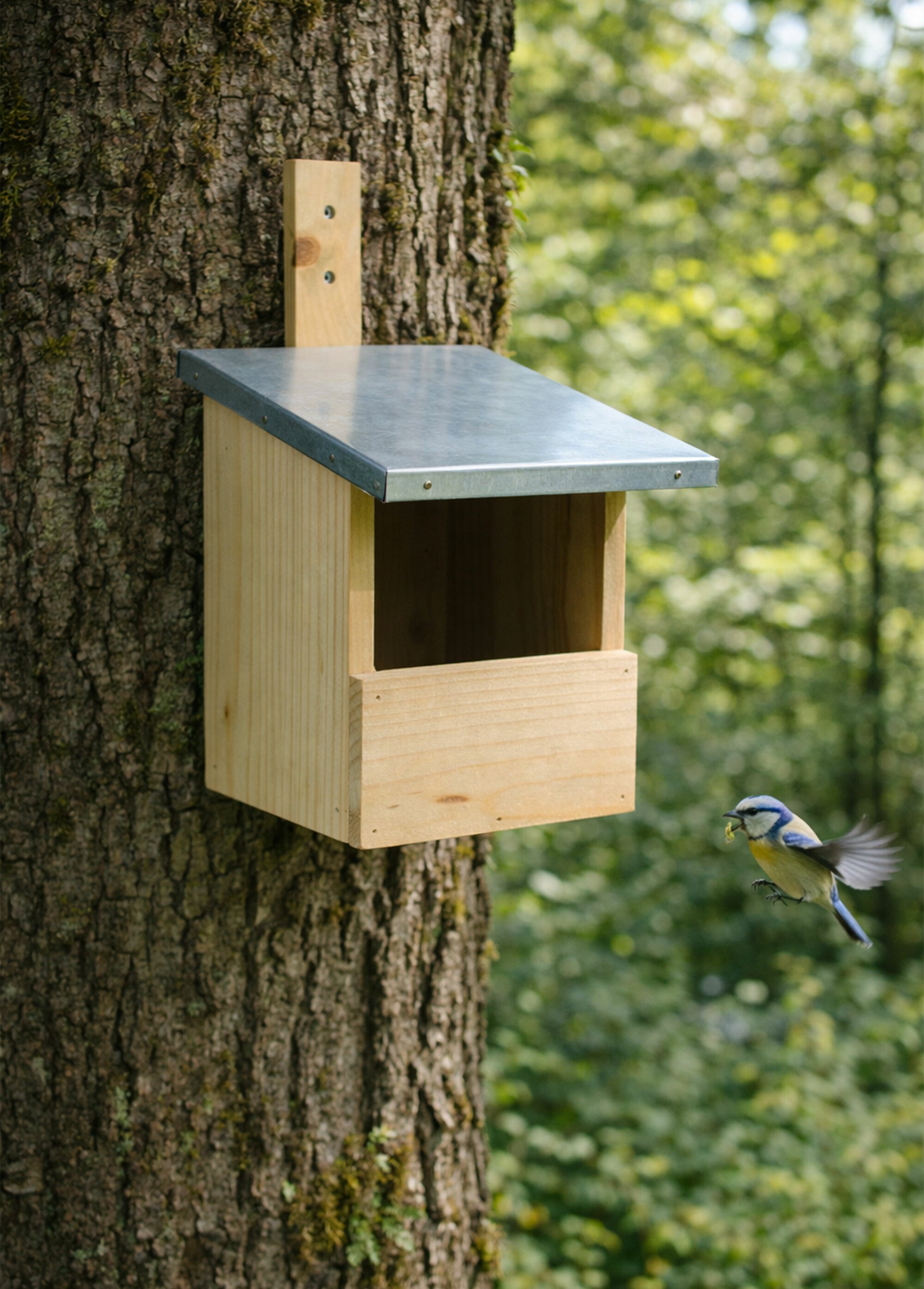 Nichoir en bois certifié FSC et métal BEIGE RIG-00006089EL SI1