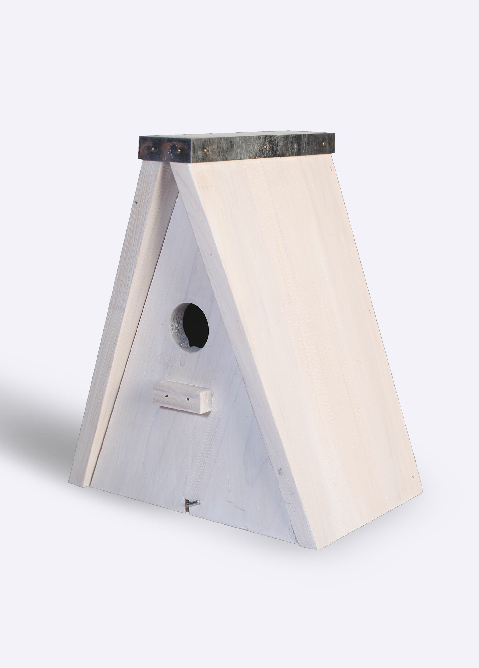 Nichoir design pyramide en bois FSC BLANC RIG-00006092EL FA1