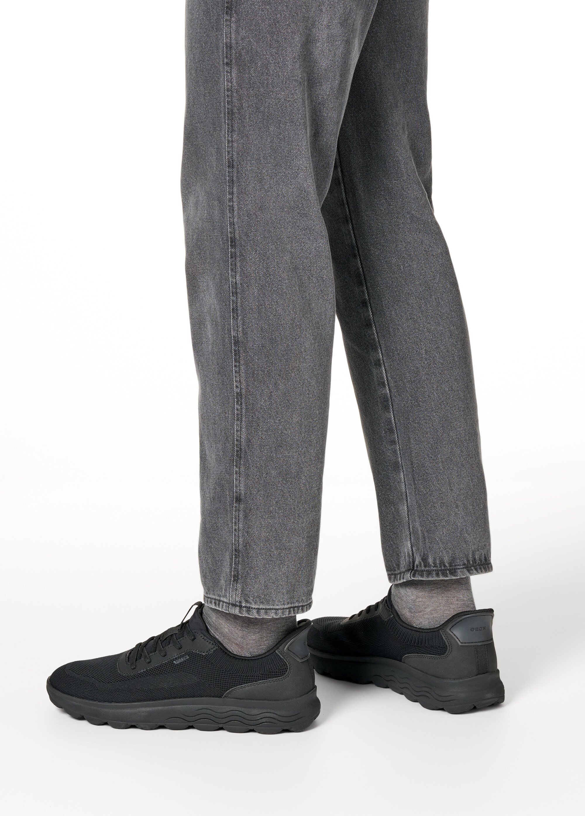 Baskets sportwear à lacets en mesh Homme Noir GEO-U55MPA SF1