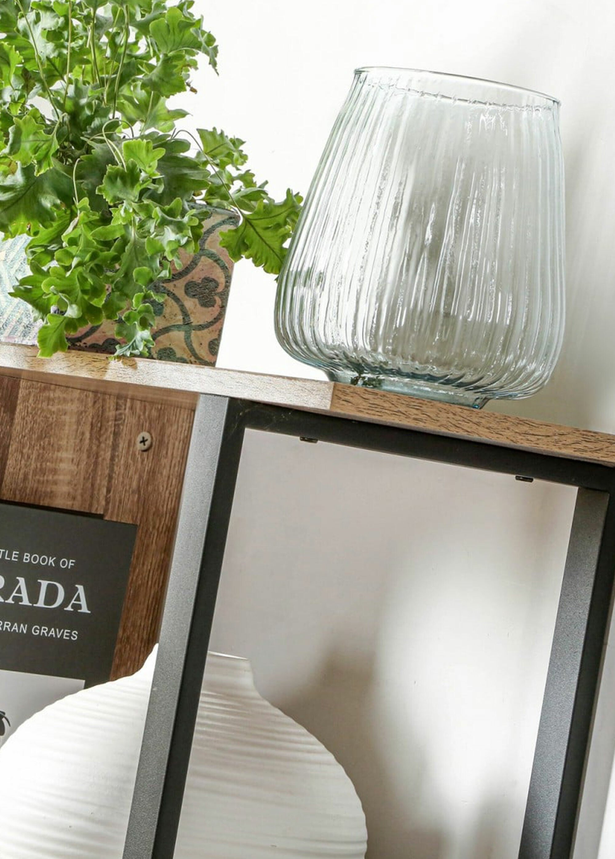 Bibliothèque zigzag finitions métal MARRON CAL-12639133 DE1