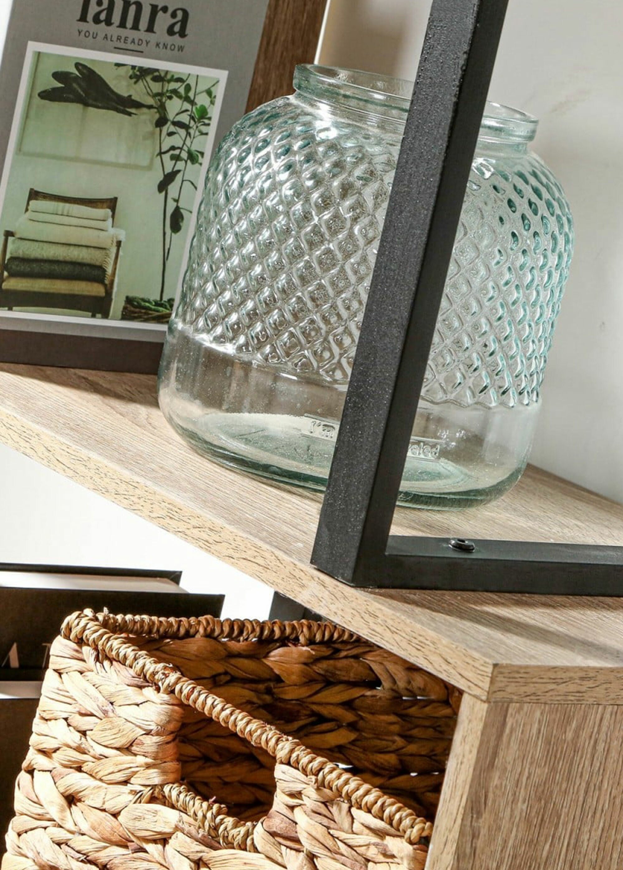 Bibliothèque zigzag finitions métal MARRON CAL-12639133 DE2