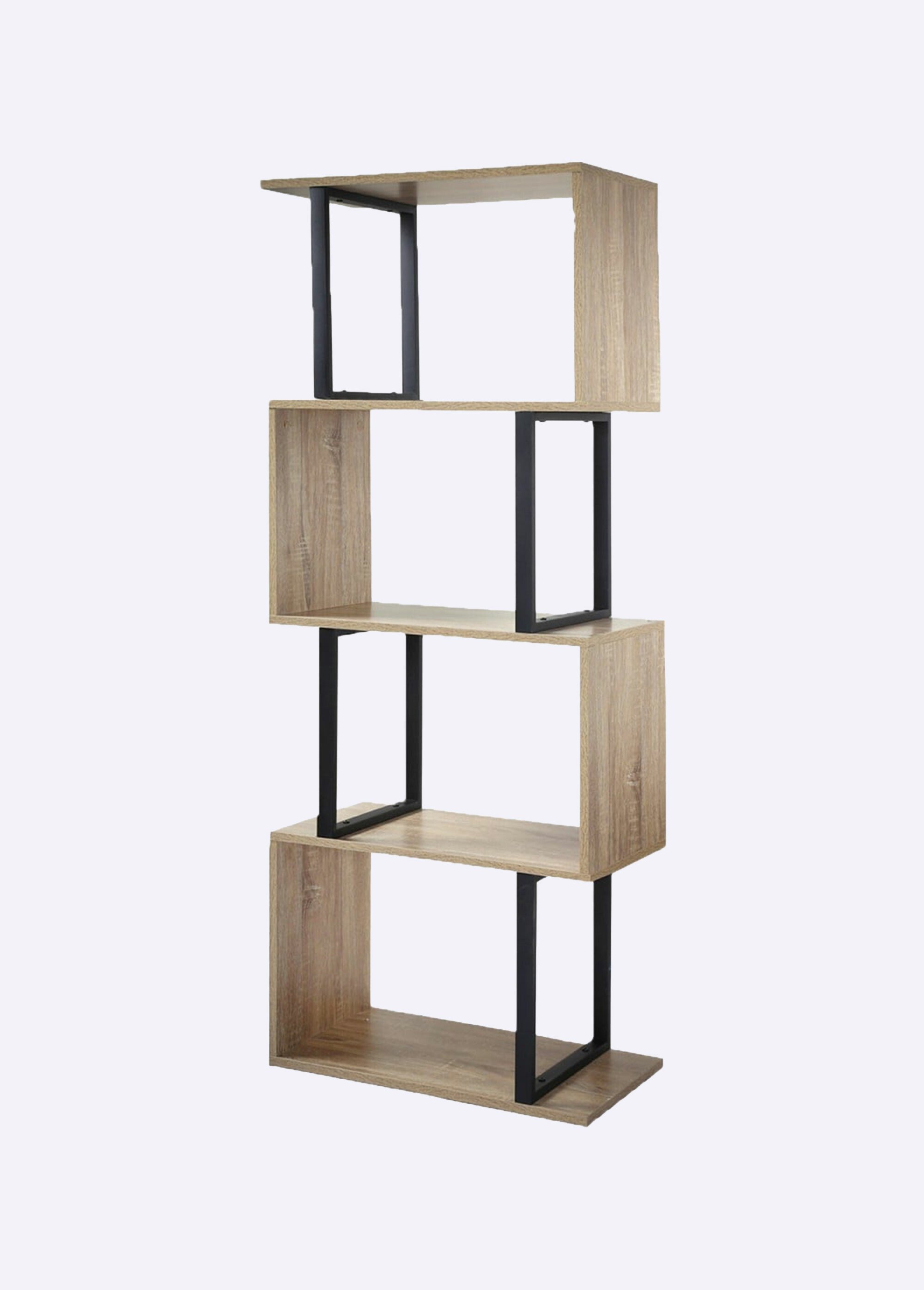 Bibliothèque zigzag finitions métal MARRON CAL-12639133 FA1