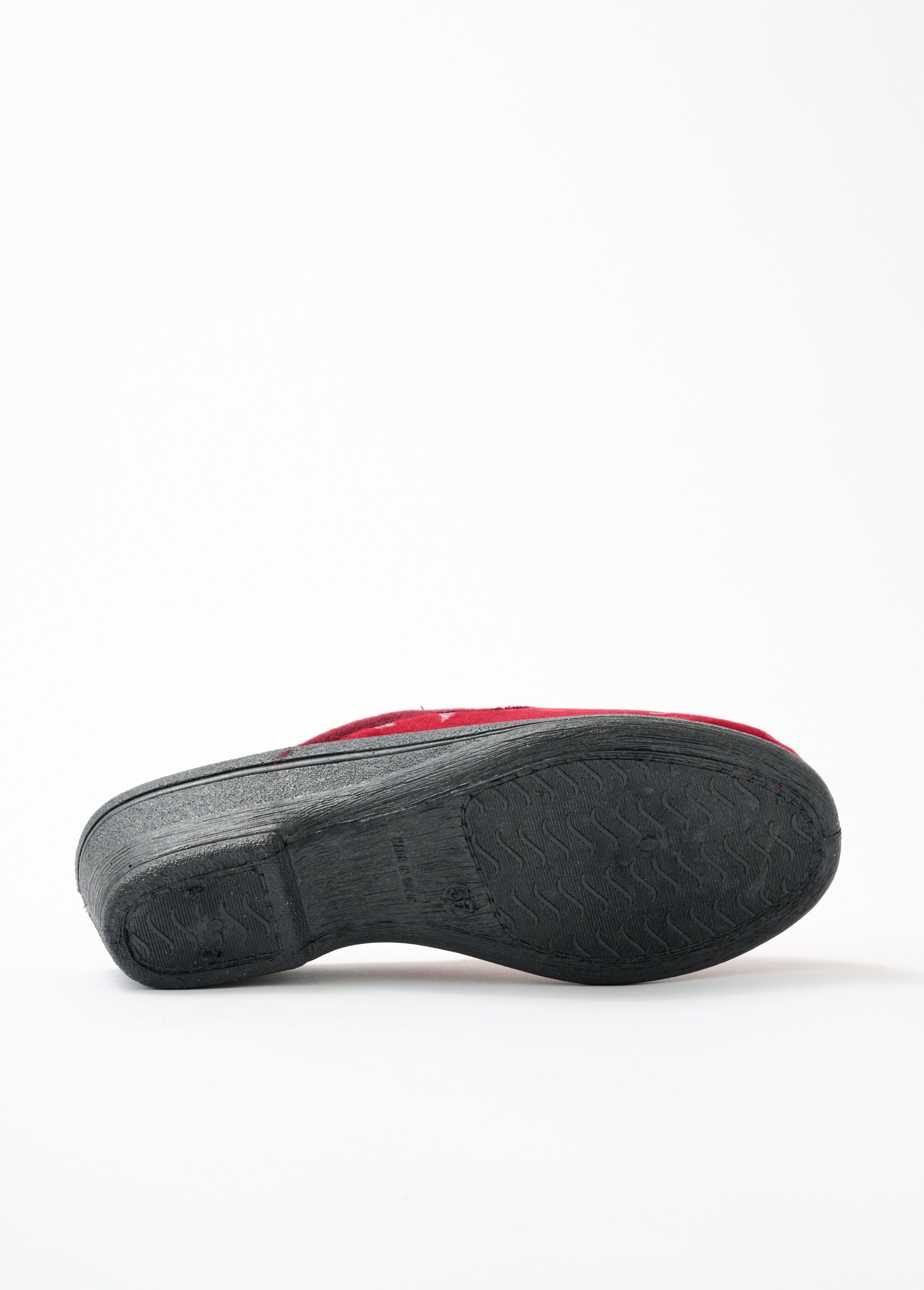 Chaussons mules compensés largeur confort Femme Rouge ORVIDE UN1