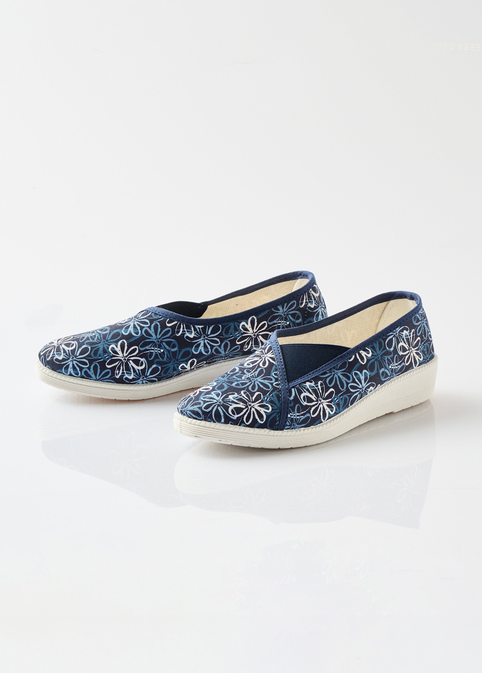 Chaussons ballerines élastiquée imprimées Femme Bleu OVATION DE1