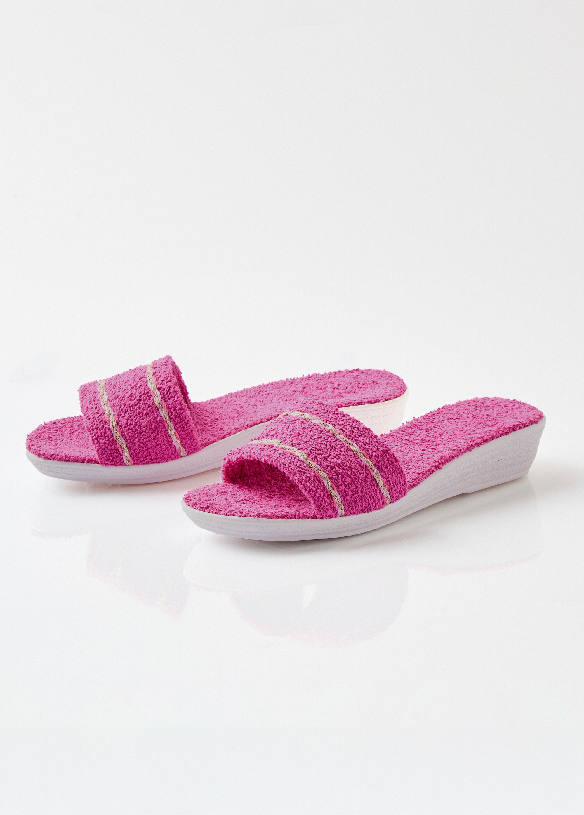 Chaussons mules compensés éponge Femme Rose OUZO DE1