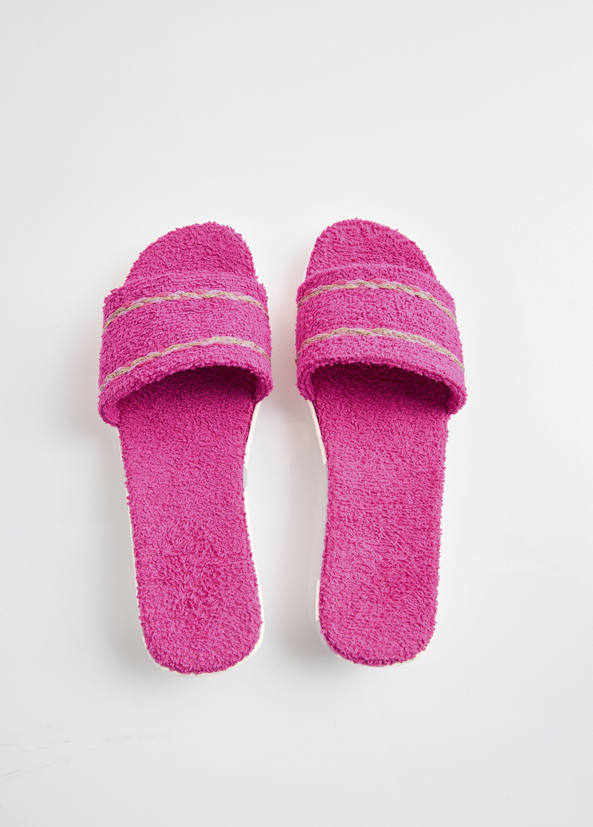 Chaussons mules compensés éponge Femme Rose OUZO OV1