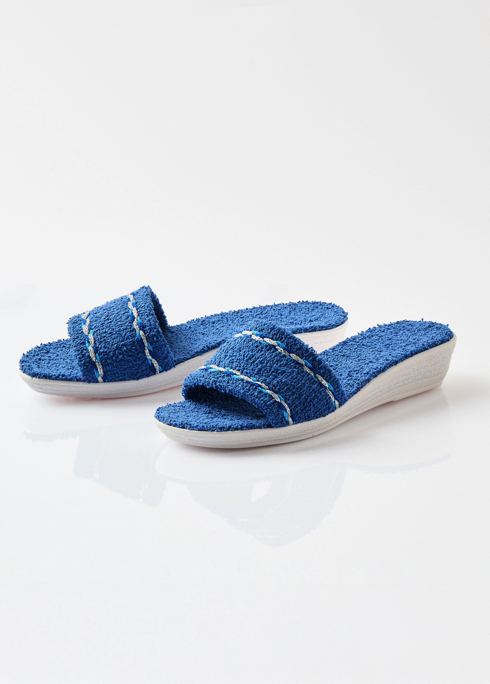 Chaussons mules compensés éponge