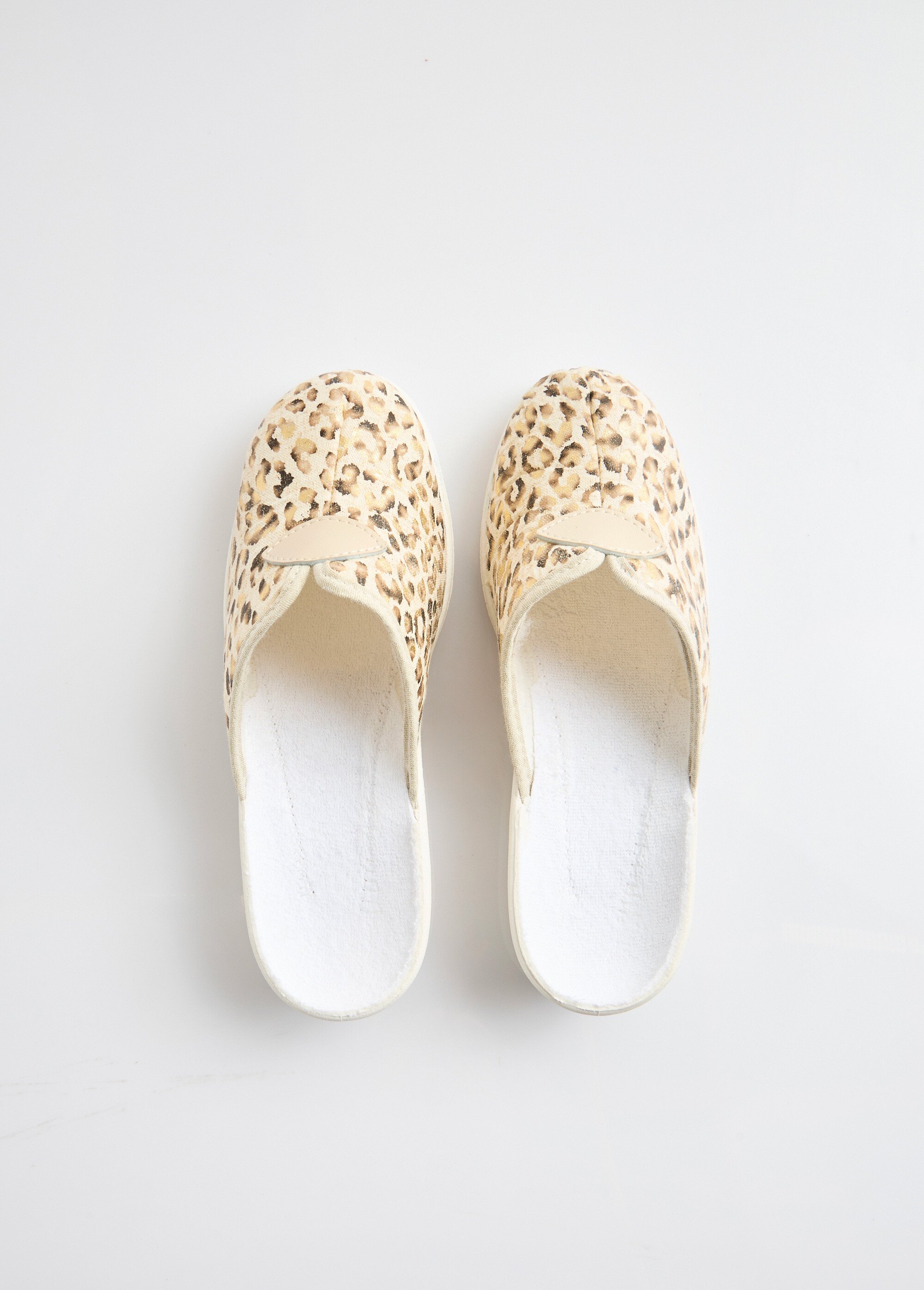 Chaussons mules sabot imprimé léopard Femme Doré OBLADI OV1