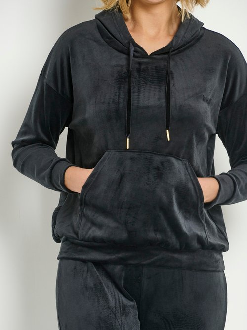 Pyjama en velours capuche Femme Noir BEN39860119 DE2