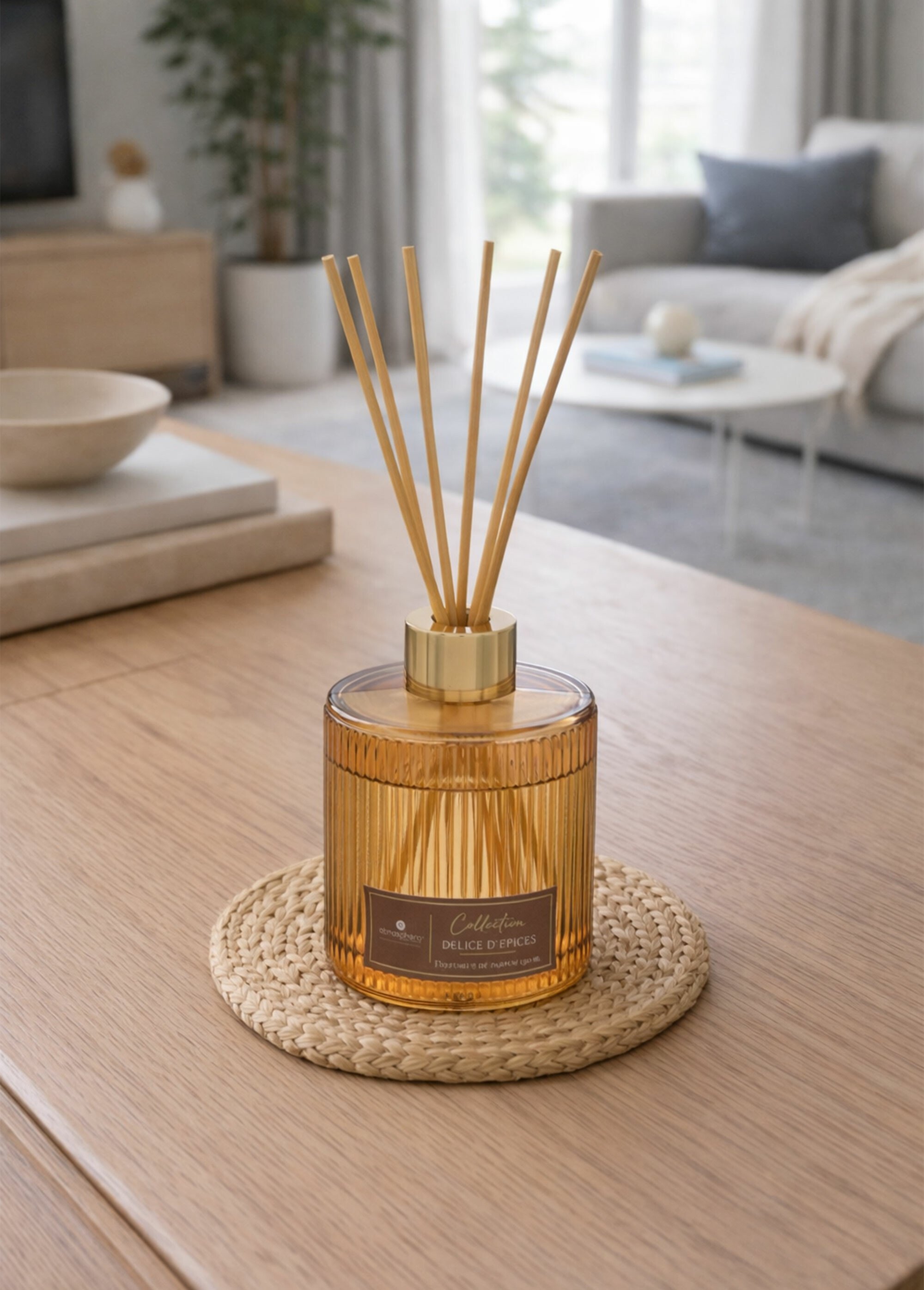 Diffuseur de parfum Albie, verre strié Orange JJA-211728 SI1