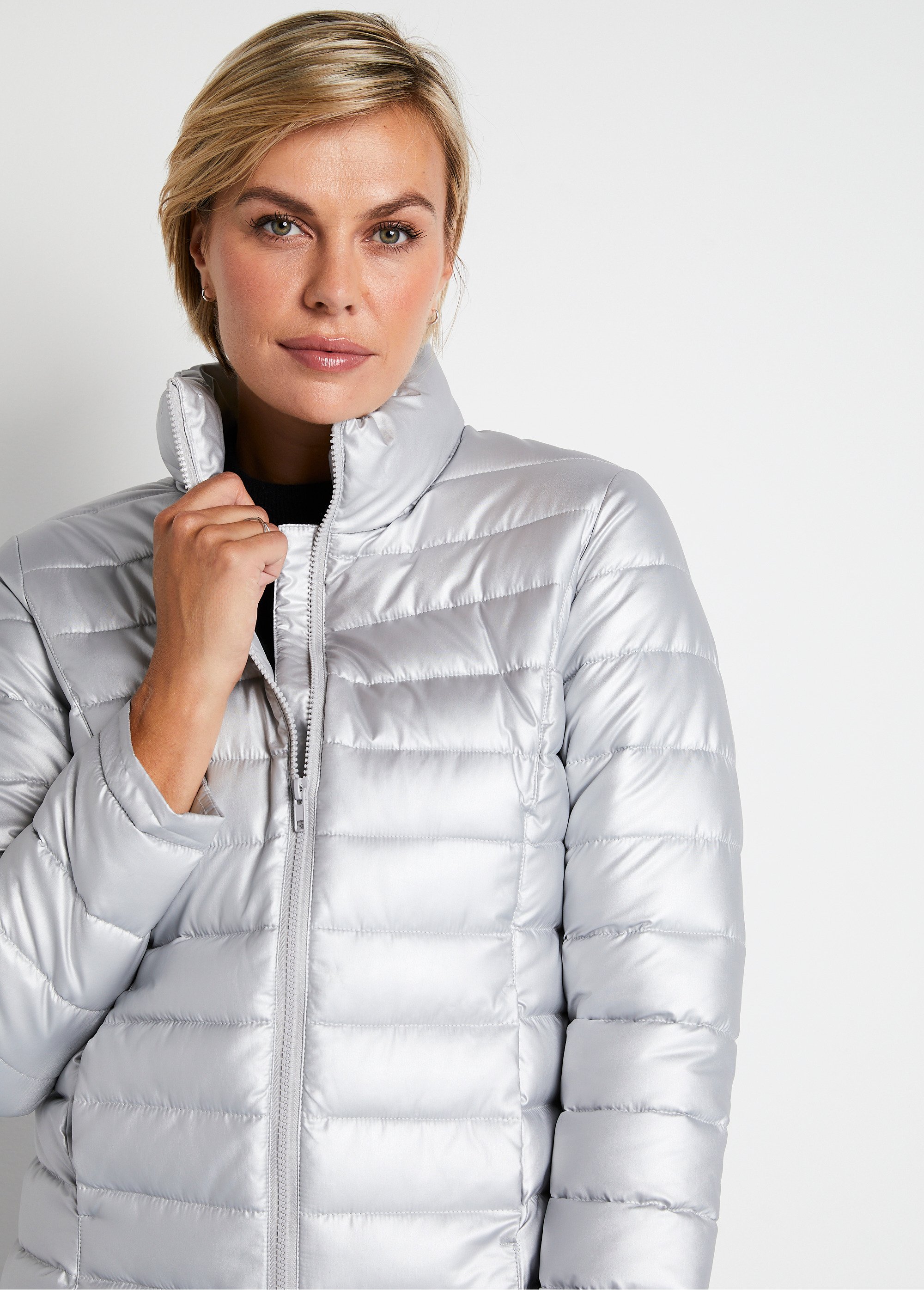 Doudoune courte zippée manches longues