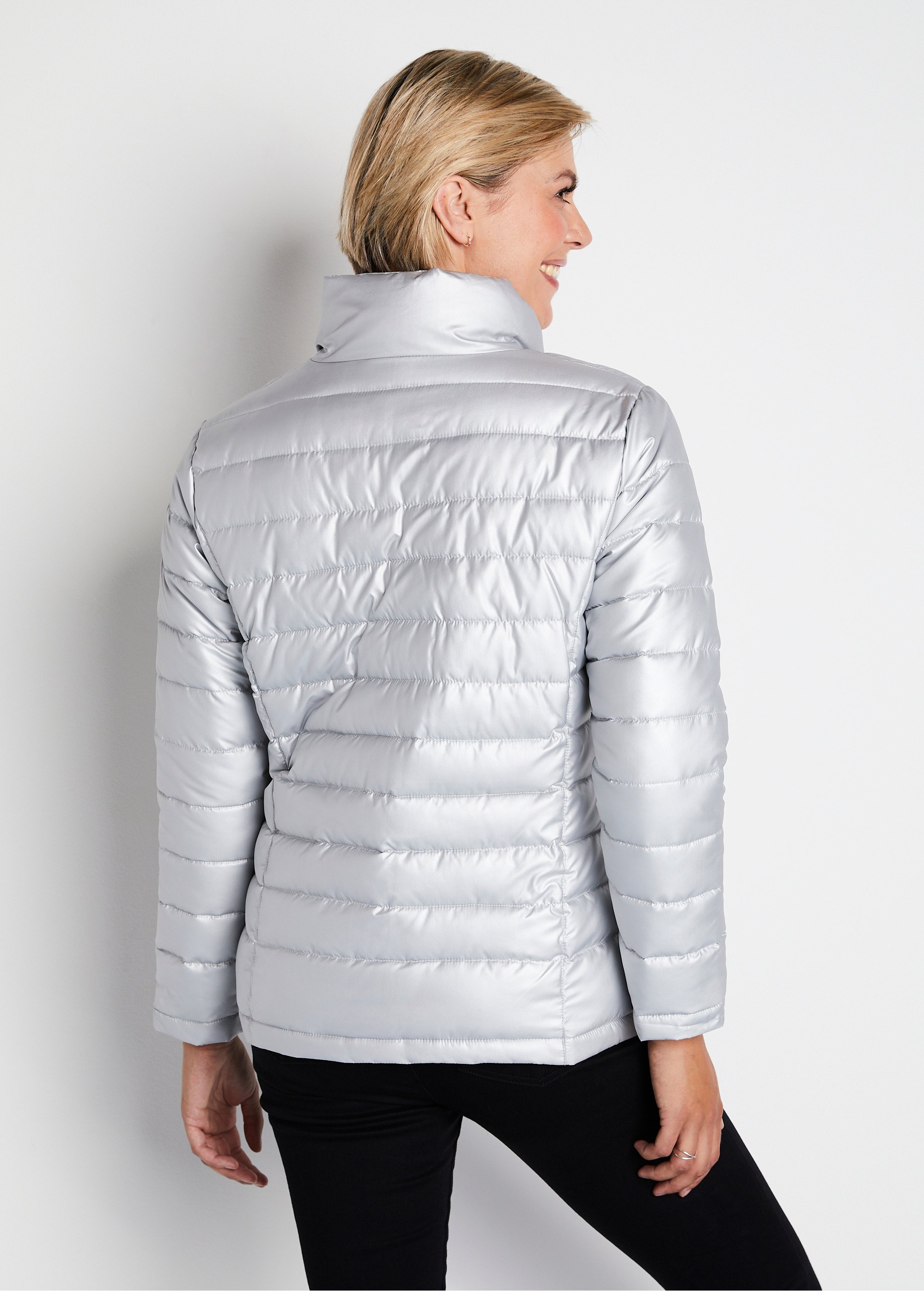 Doudoune courte zippée manches longues