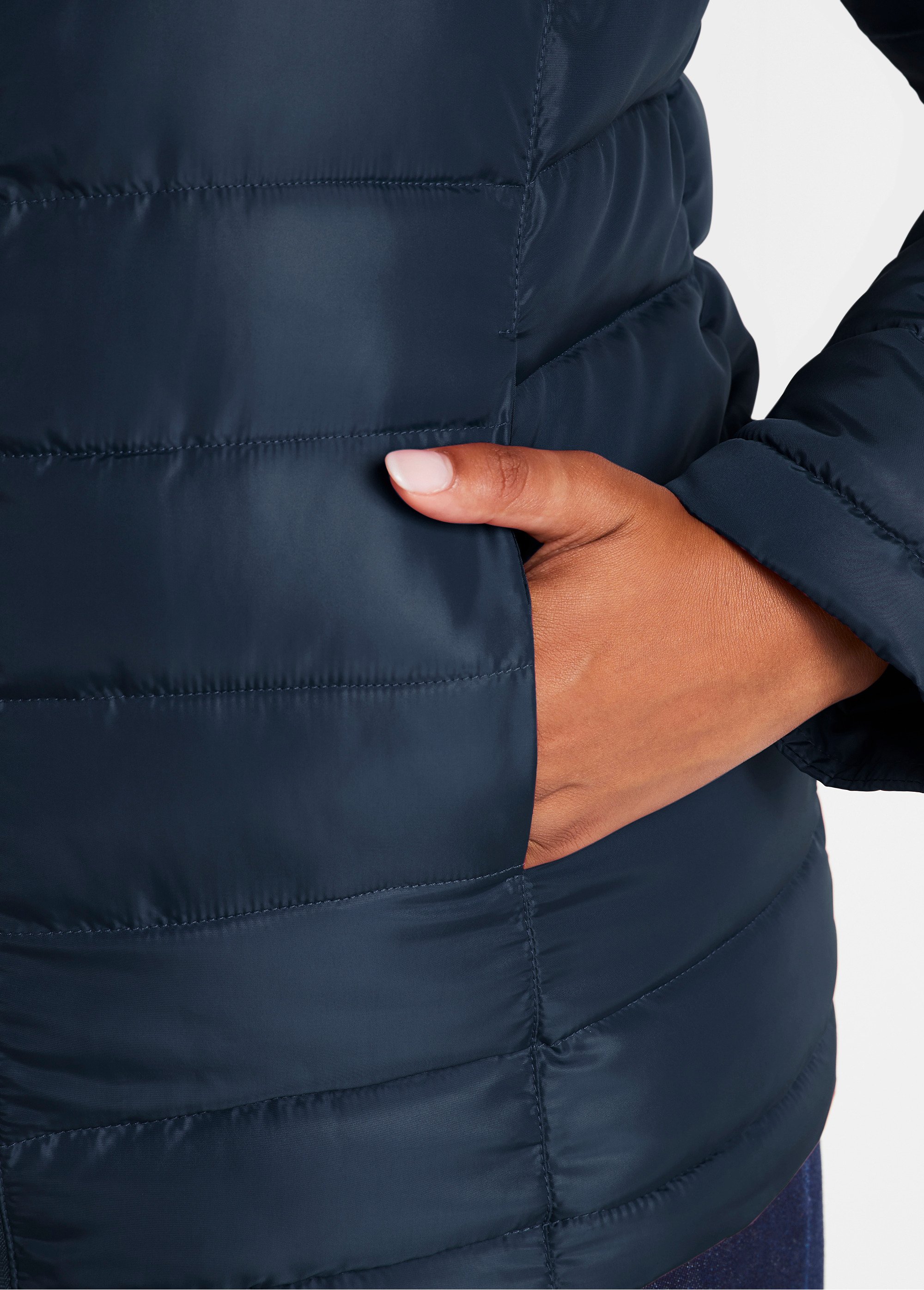 Doudoune courte zippée manches longues