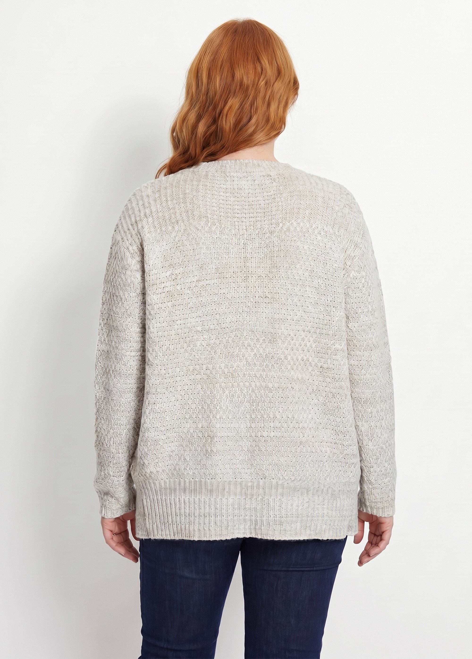 Gilet long bord à bord maille fantaisie