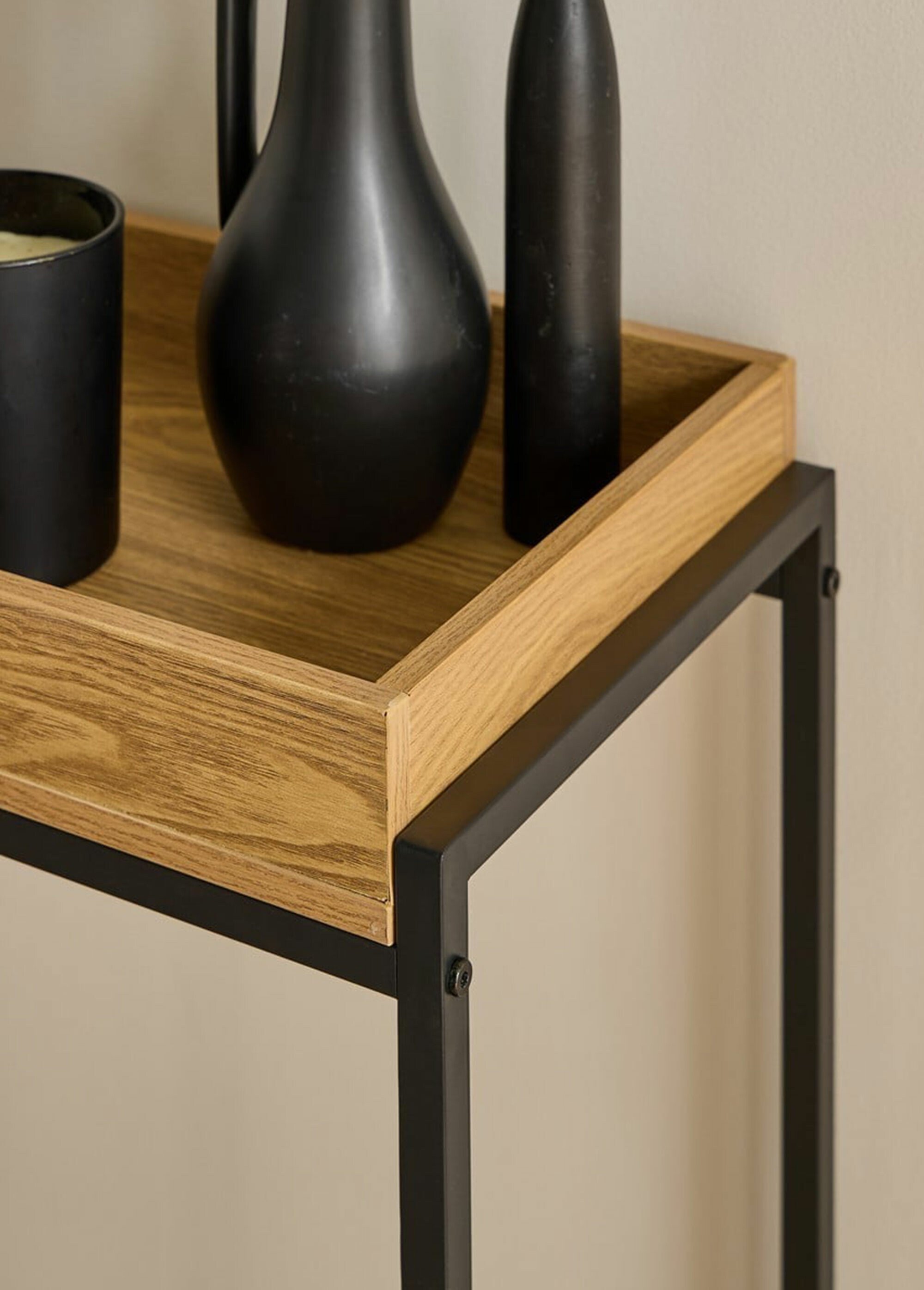 JESSIE Console avec plateau  aspect bois