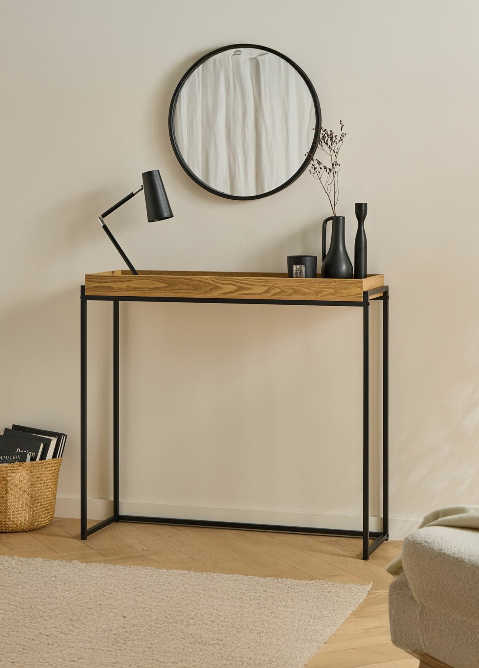 JESSIE Console avec plateau  aspect bois MARRON CAL-14886133 SI1