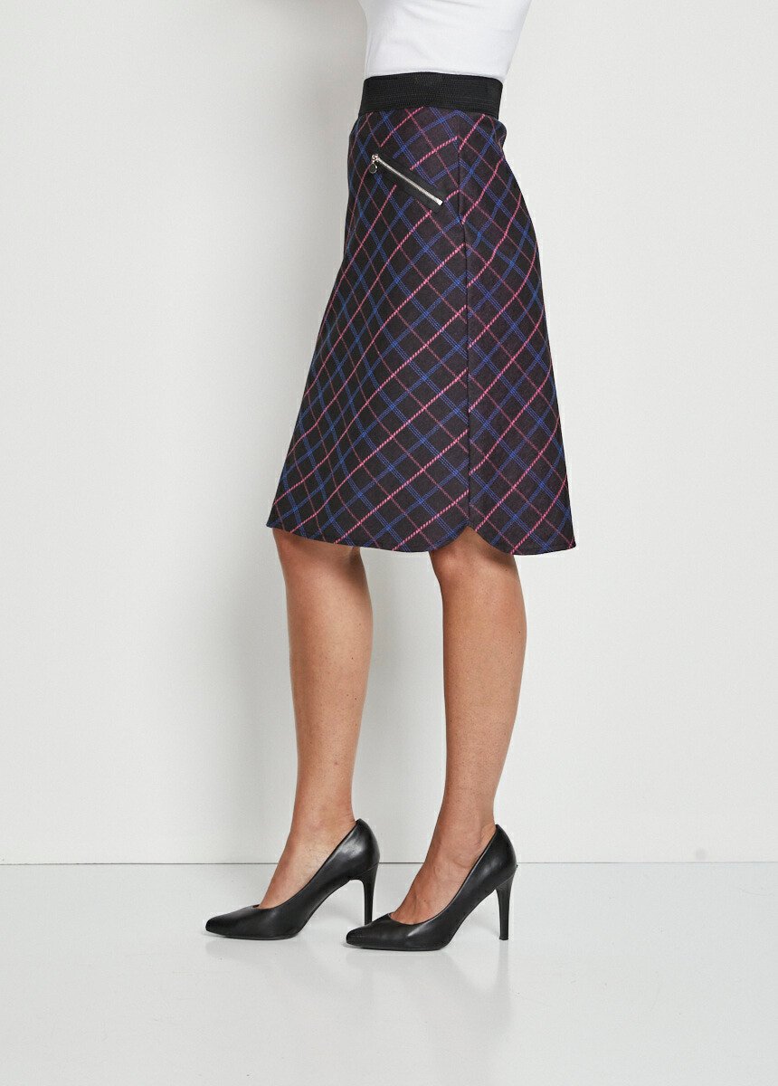 Jupe droite maille unie ou jacquard Femme Noir LETTON DR1