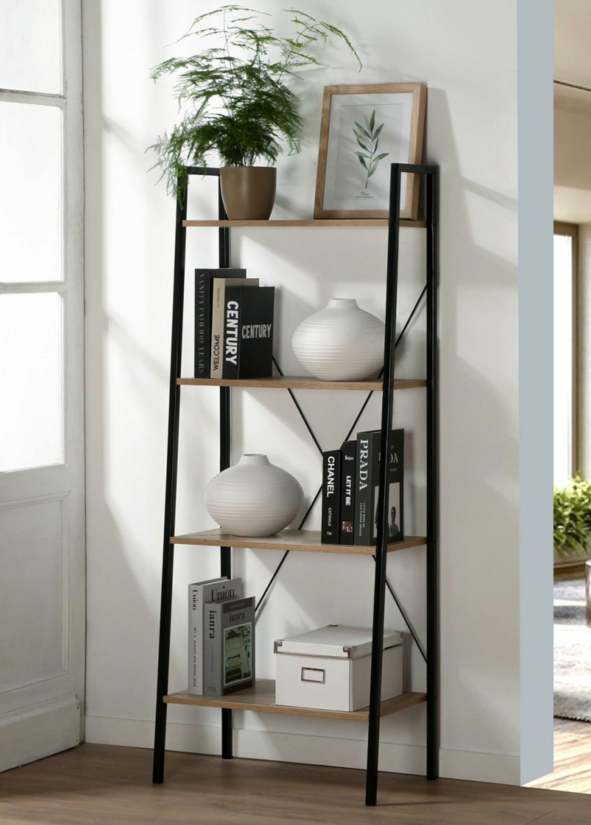 LEXIE Etagère 4 niveaux style industriel MARRON CAL-11571133 SI1