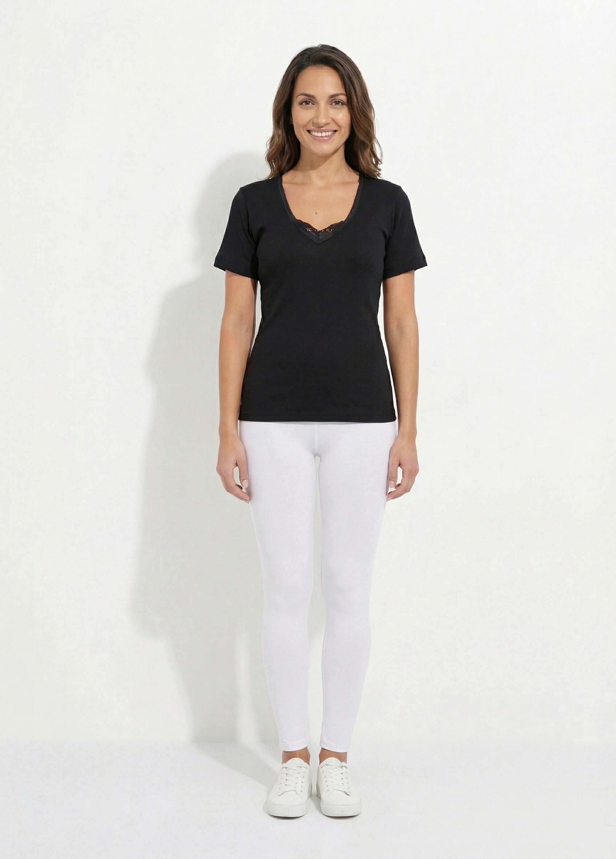 Maillot de corps manches courtes Femme Noir VERDIER SF1