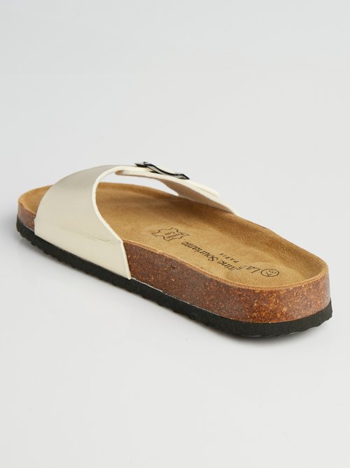 Mules avec boucle et semelle anatomique Femme Doré LBS6212-1 DO1